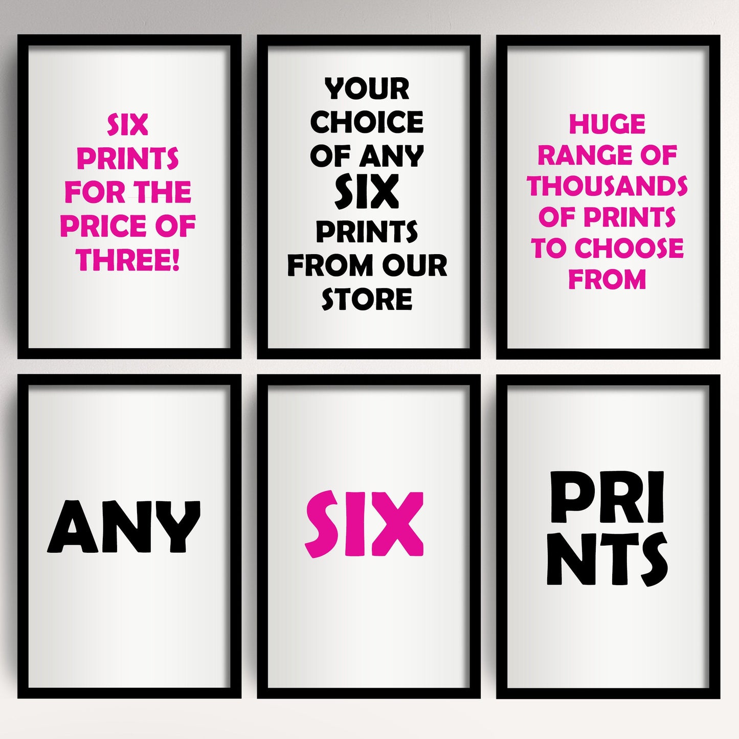 Your Choice of Any Six Prints from Our Store - We Have Over 4000 Posters Available - Incredible Value Wall Decor, Art, Painting, Photo, Gift