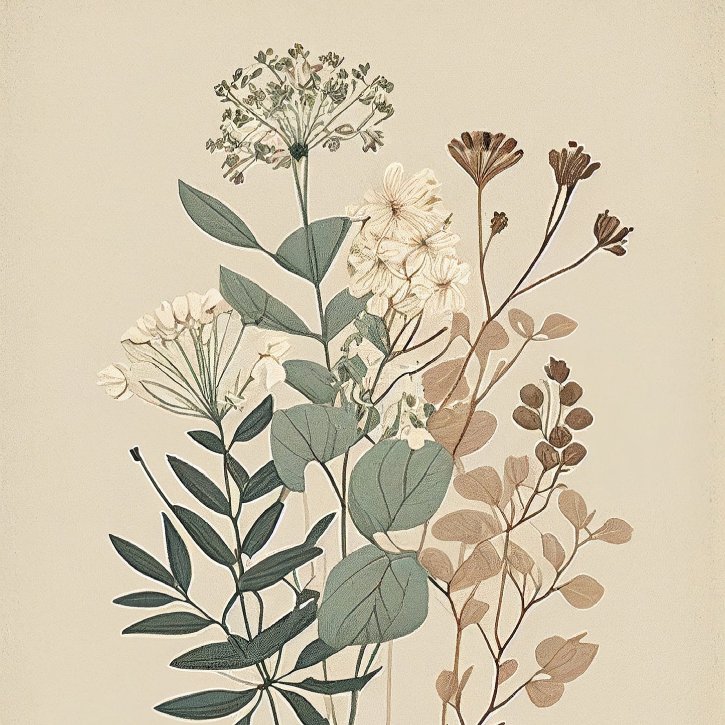 Set of Six Vintage Flower Prints - Set of 6 Floral Plants - Paintings Photo Poster Wall Art Gift Museum Giclee Ferns Botanical Orchids