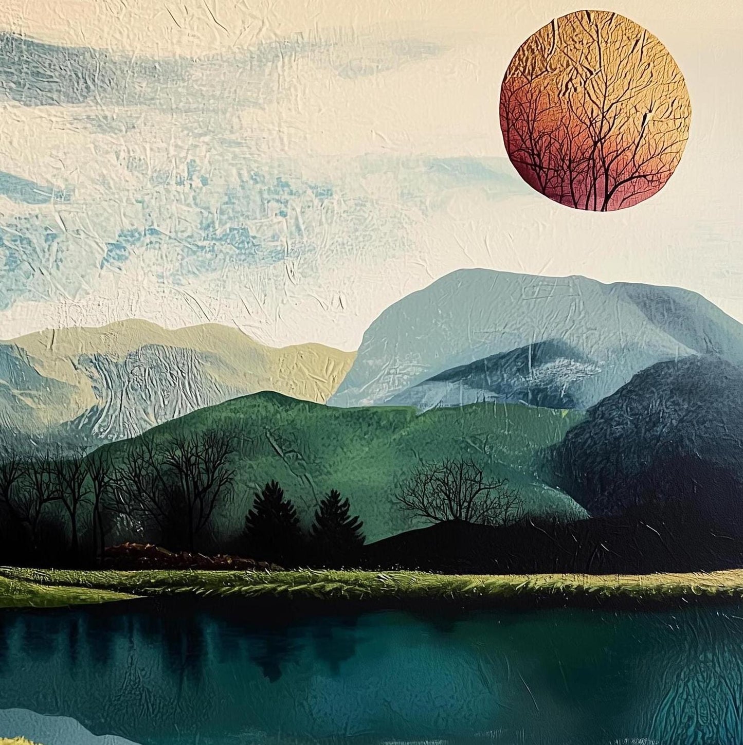 Peaks of Great Britain Set of Three Art Prints - Yr Wyddfa, Ben Nevis and Scafell Pike Posters - 3 Mountain Paintings - Layers of Foil Gift