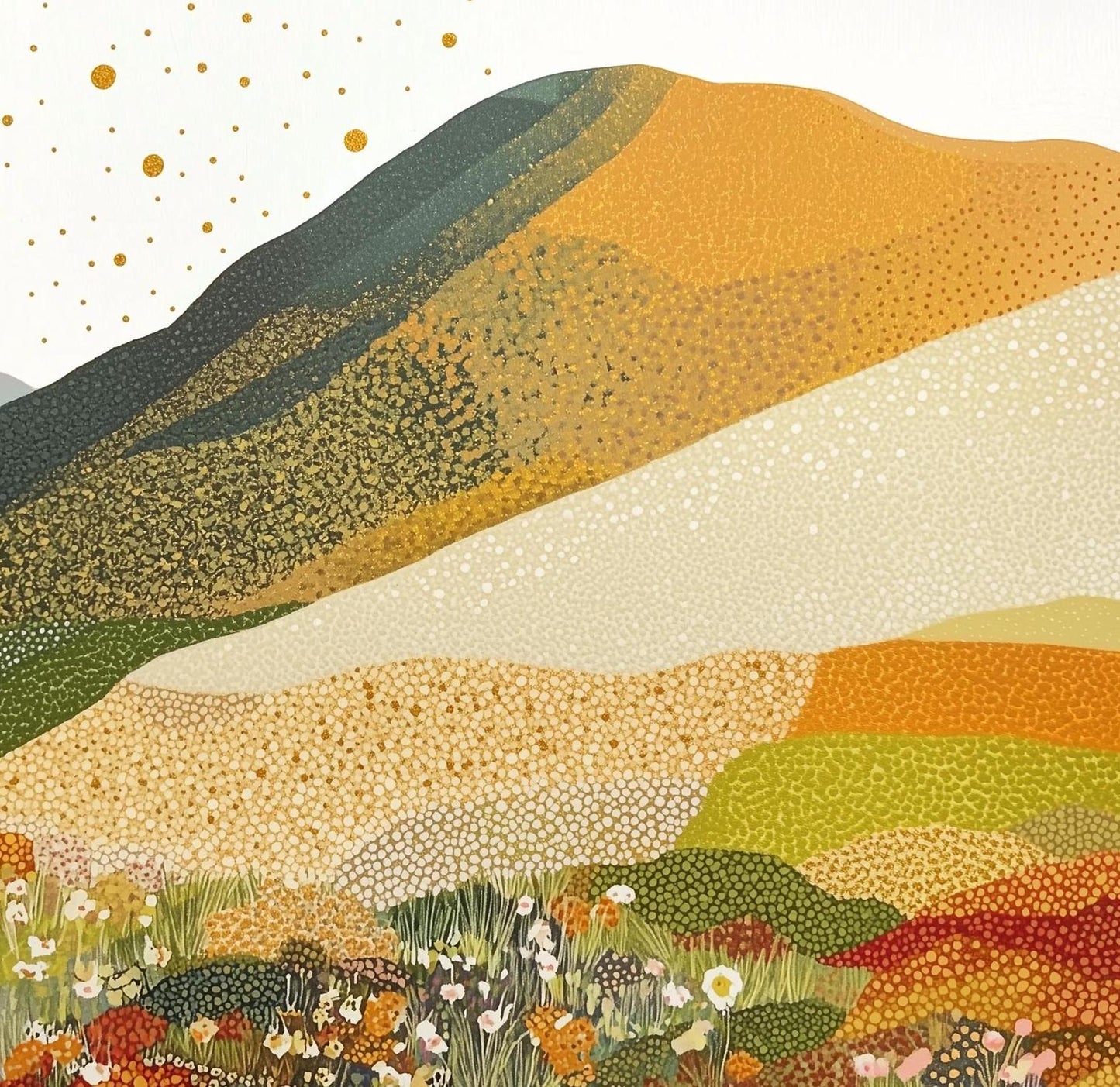 The Lake District Mountains - Set of Three Art Print Posters - Skiddaw, Helm Crag, Great Gable - 3 Painting Photo Layers of Foil V1