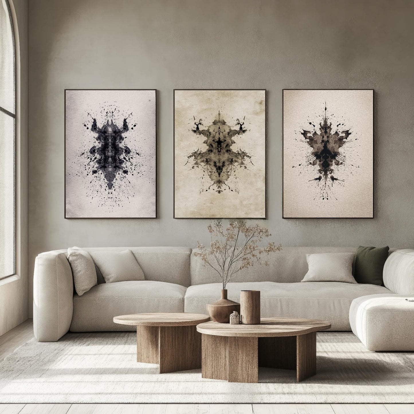 Rorschach Inkblot Set of Three Art Prints - Creepy Crawlie - 3 Psychology Student Paintings - Photo Poster Wall Art Gift Giclée Museum
