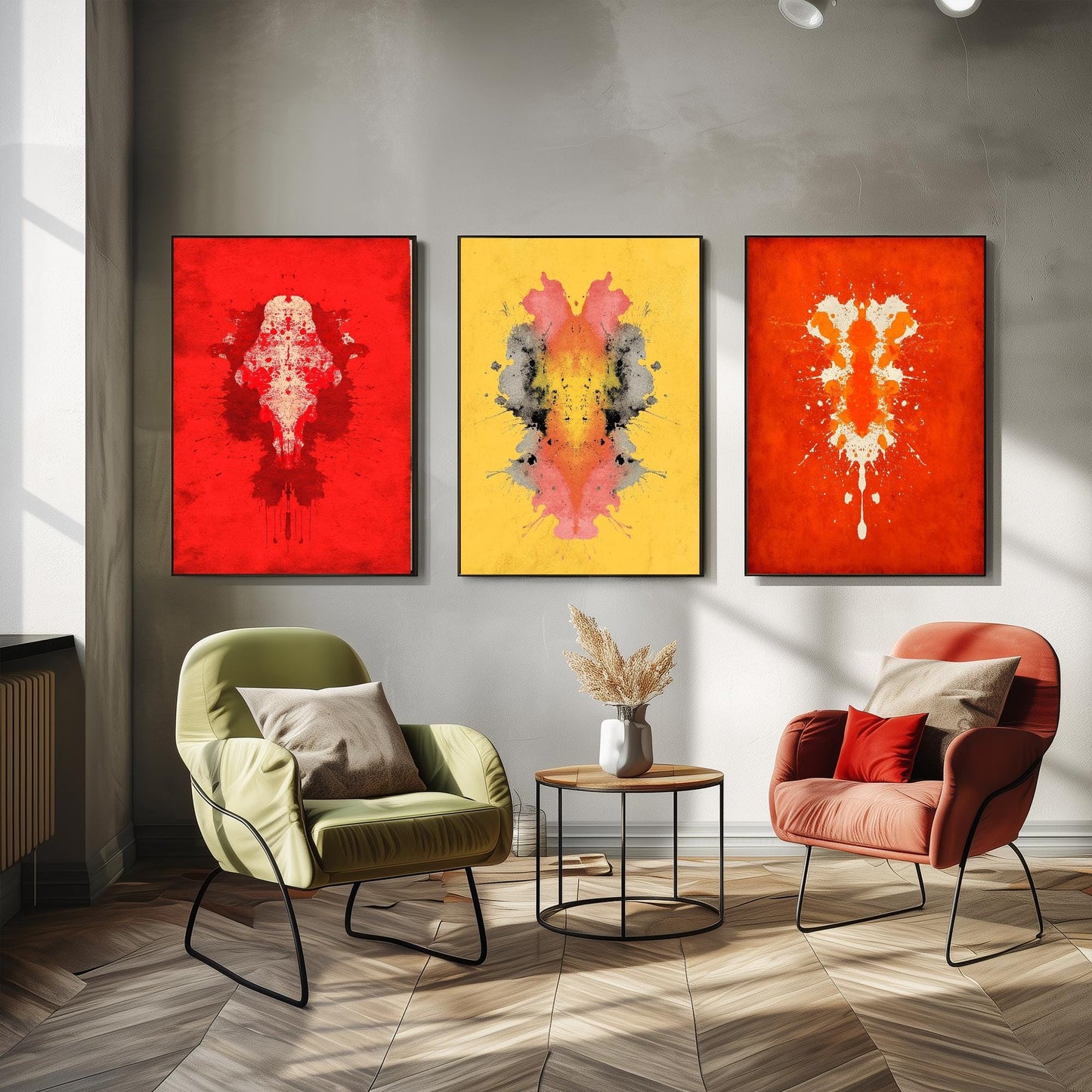 Rorschach Inkblot Set of Three Art Prints - Boldest Brightest - 3 Psychology Student Paintings - Photo Poster Wall Art Gift Giclée Museum