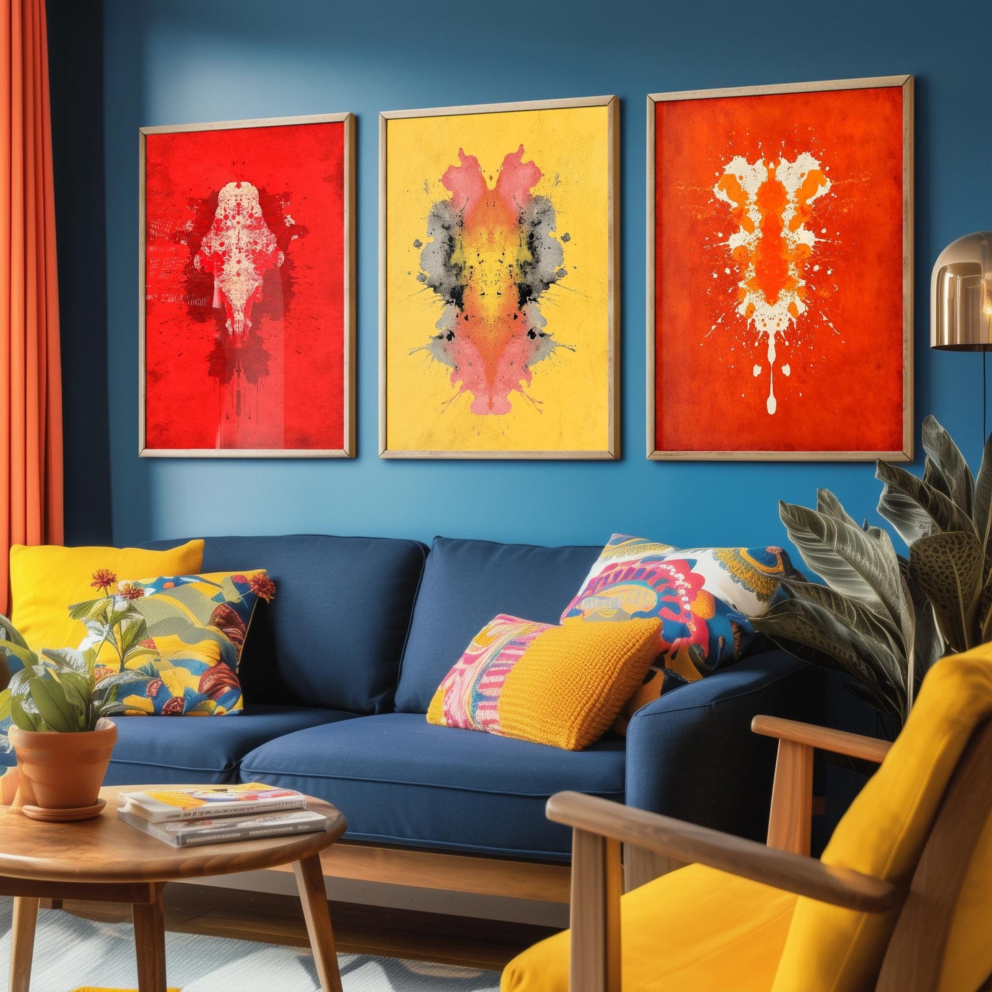 Rorschach Inkblot Set of Three Art Prints - Boldest Brightest - 3 Psychology Student Paintings - Photo Poster Wall Art Gift Giclée Museum