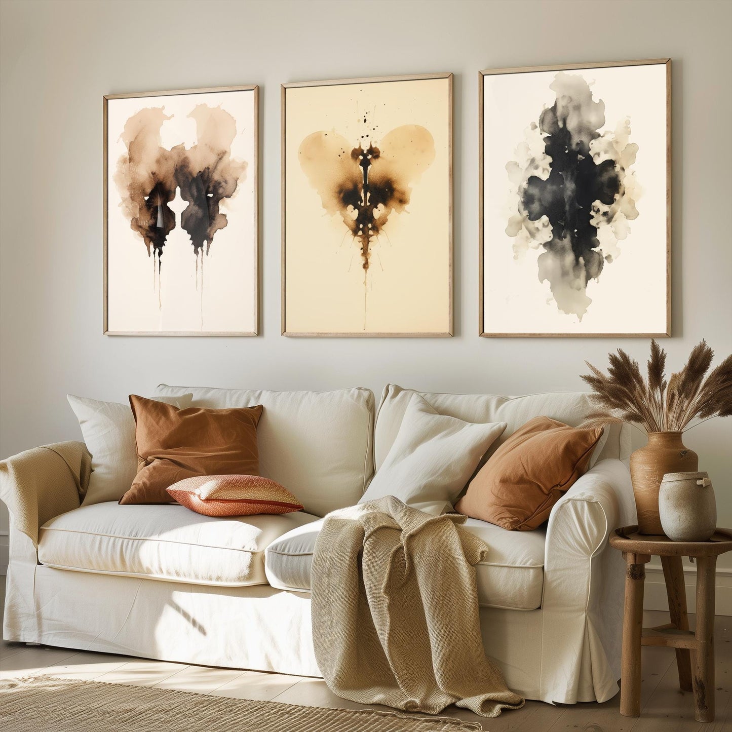 Rorschach Inkblot Splats Set of Three Art Prints - 3 Psychology Student Paintings - Photo Poster Wall Art Gift Giclée Museum - Office Splatt