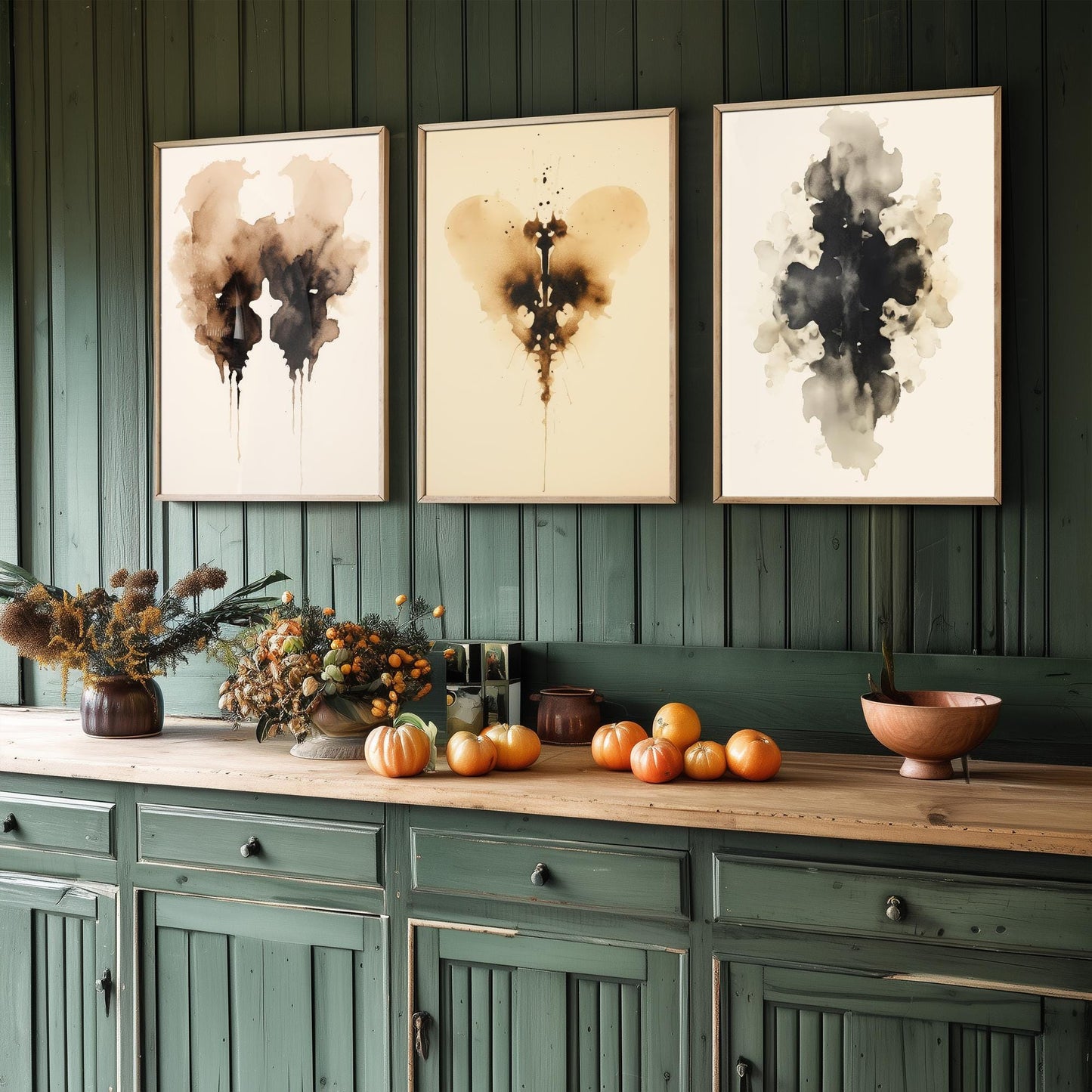 Rorschach Inkblot Splats Set of Three Art Prints - 3 Psychology Student Paintings - Photo Poster Wall Art Gift Giclée Museum - Office Splatt