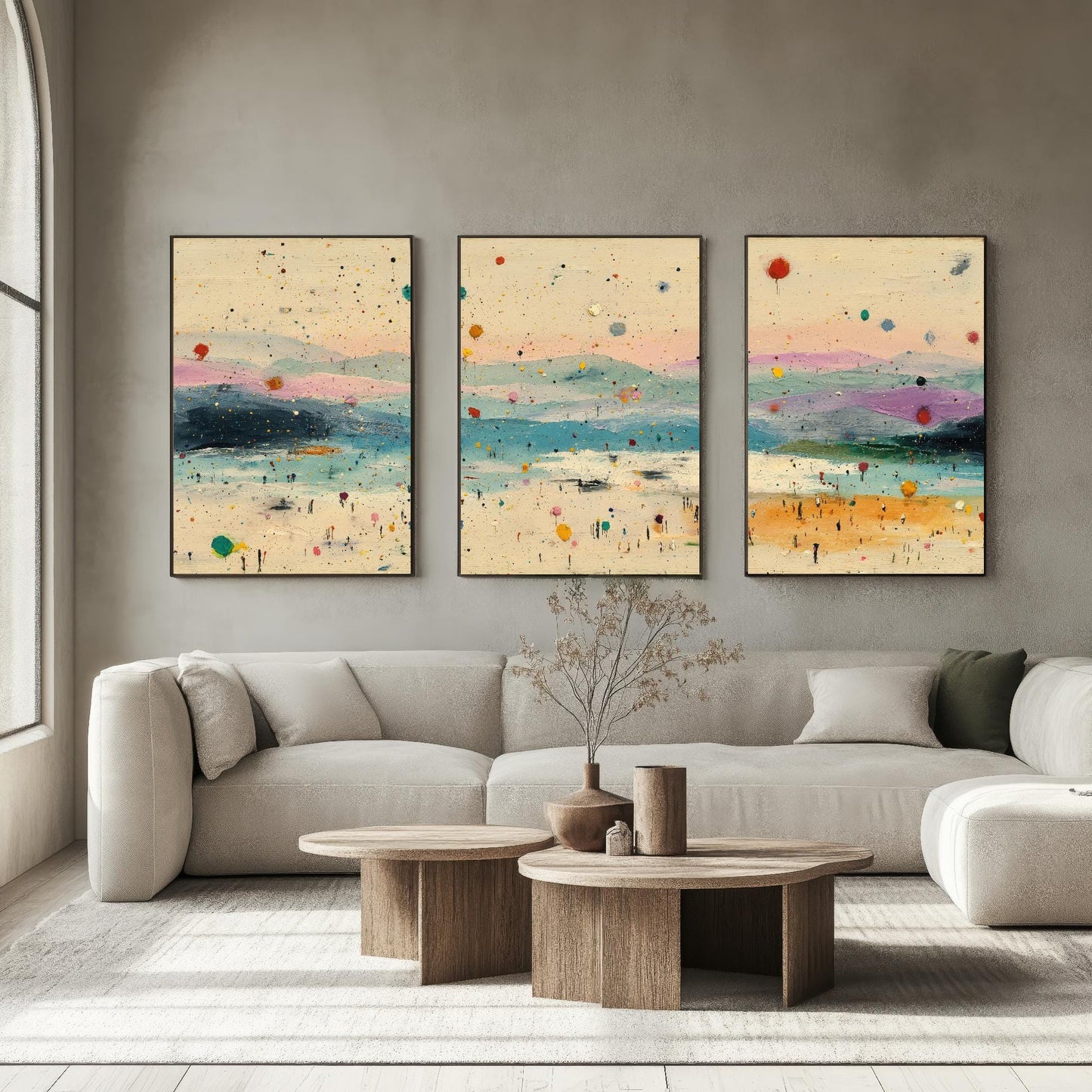 Maya Bay Beach in Koh Phi Phi Thailand Travel Triptych Posters - 3 Modern Art Prints - Photo Painting Illustration Gift Map Thai Island