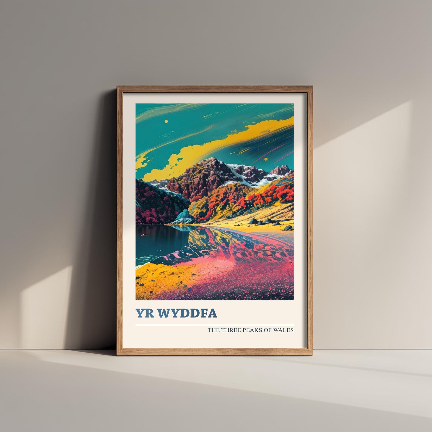 Yr Wyddfa Peaks Travel Poster V2 - Art Print - Photo Painting Illustration Gift Visit Map Mount