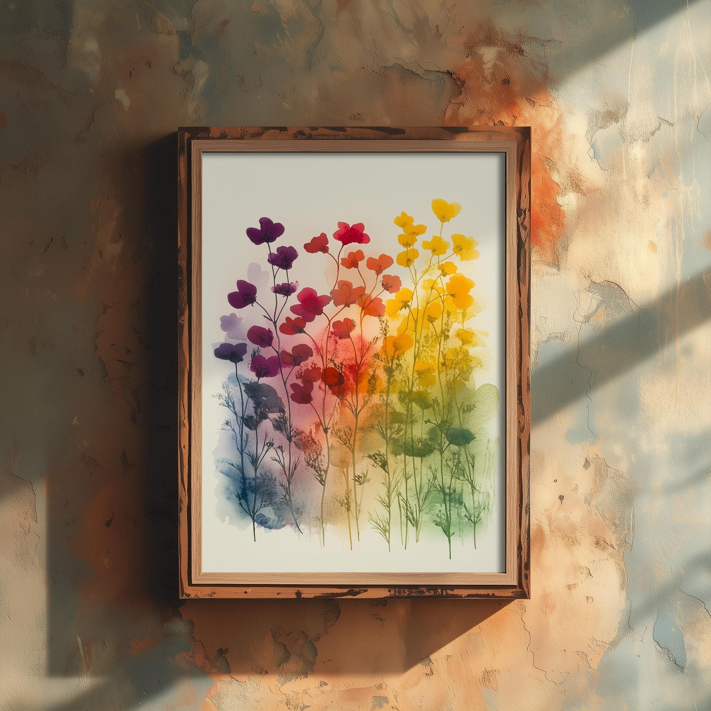 Emotive Watercolour Flower Print V9 - Amsterdam Bloemenmarkt Floral Bouquet Painting - Photo Poster Wall Art Gift Fauna Wildflower 2/3