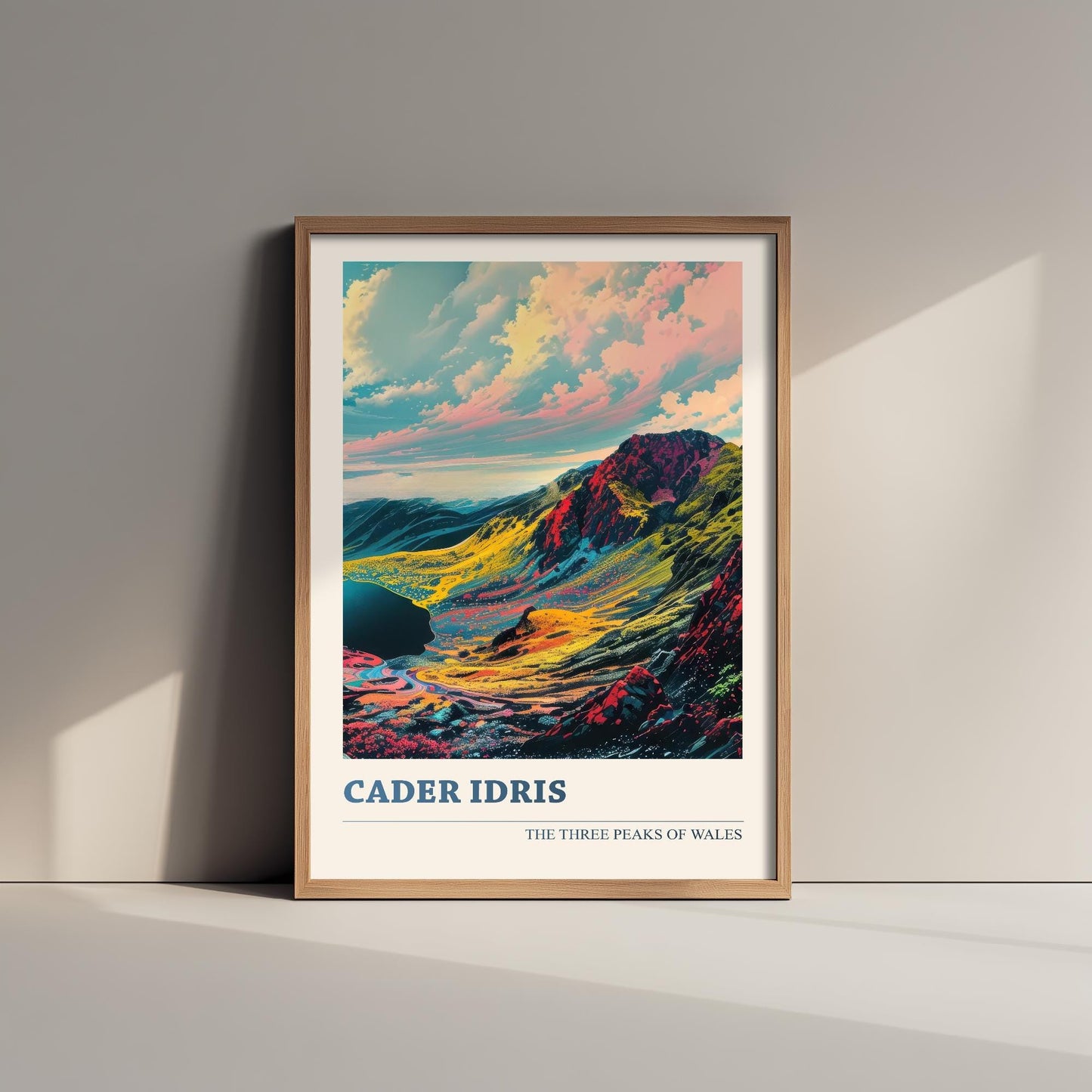 Cader Idris Peaks Travel Poster V2 - Art Print - Photo Painting Illustration Gift Visit Map Mount