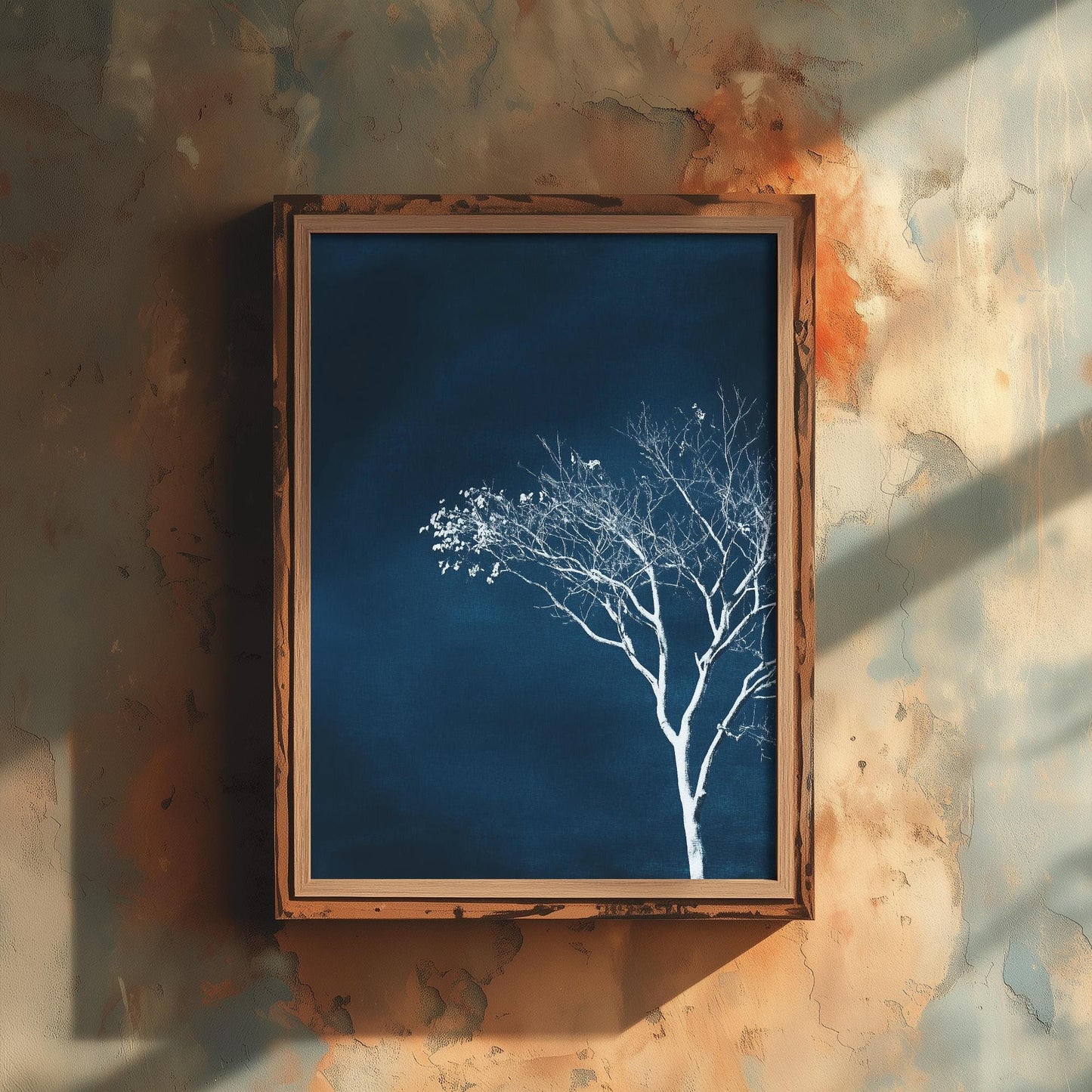 The Blue Crescent Moon Art Print | Crescent Moon Wall Poster | Dark Celestial Decor | Lunar Painting 3/3