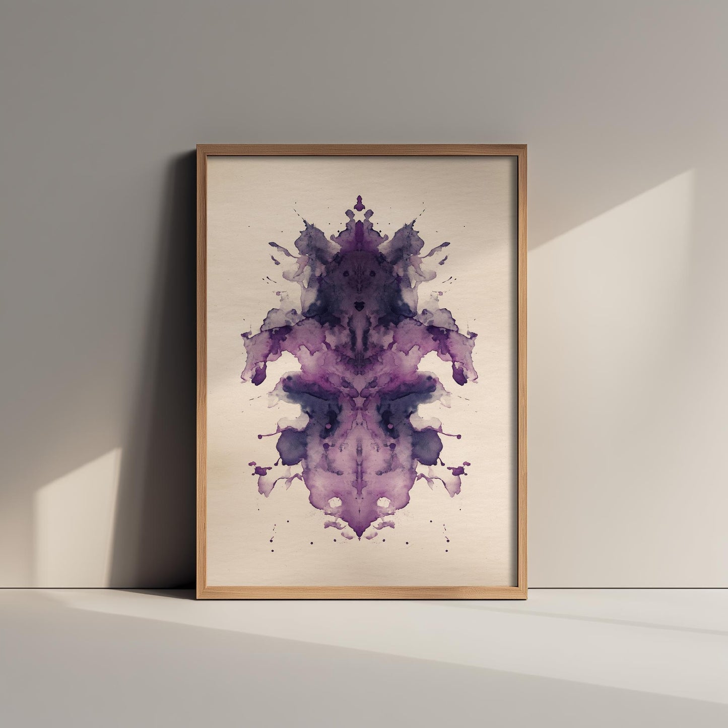Rorschach Inkblot Print | Purple Violet Ink Blot Art Print | Dark Academia Psychology Painting | Moody Abstract Poster 2/3