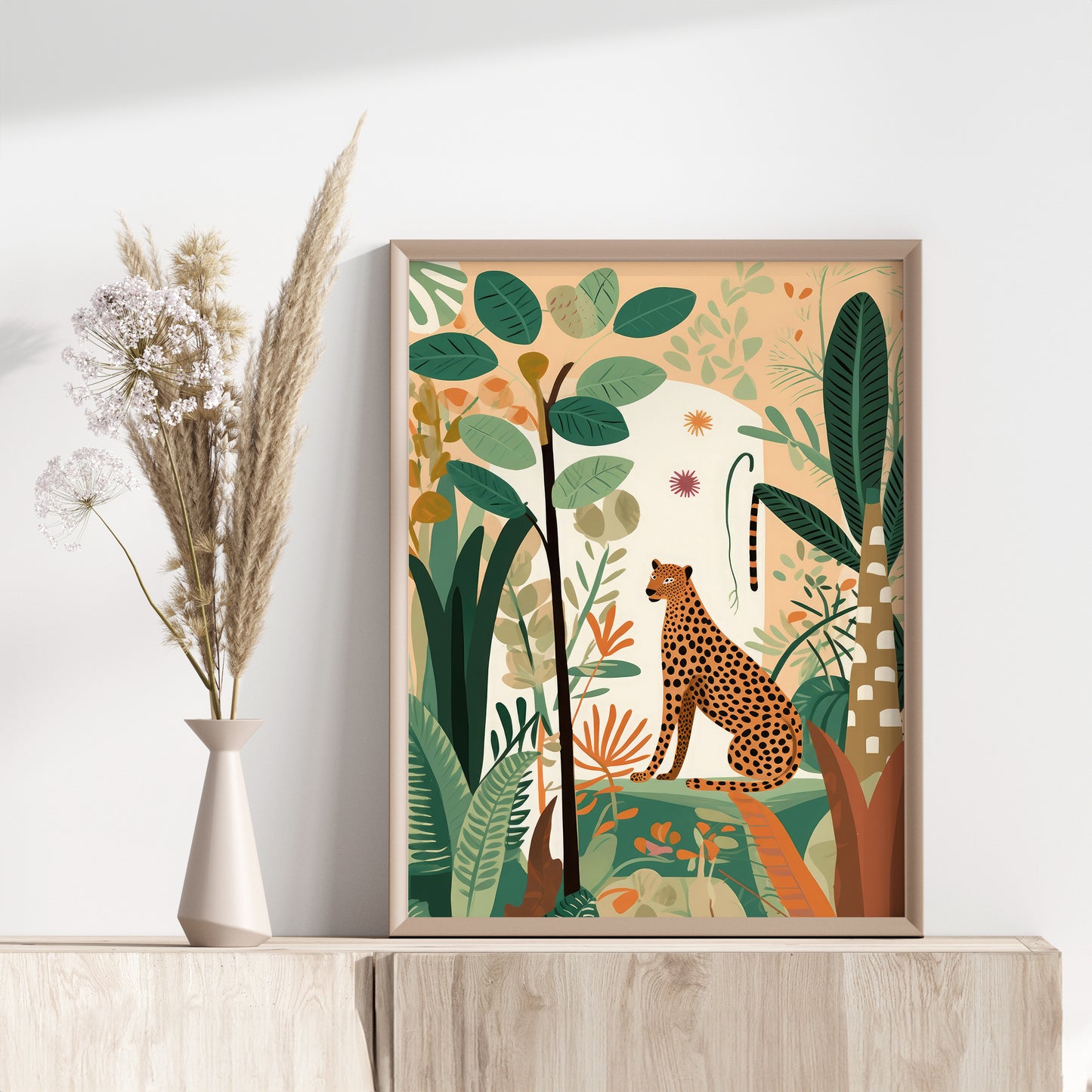 The Botanical Room - Set of Three Safari Animal Prints - Zebra, Cheetah Flamingo