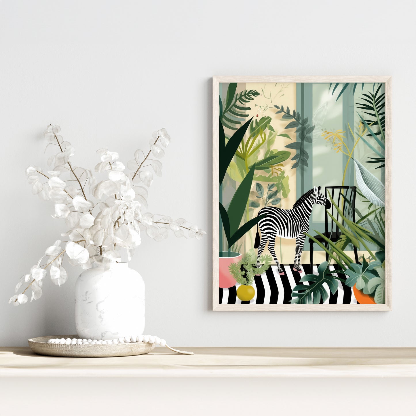 The Botanical Room - Set of Three Safari Animal Prints - Zebra, Cheetah Flamingo