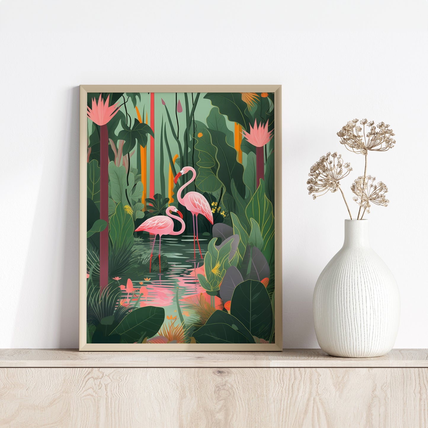 The Botanical Room - Set of Three Safari Animal Prints - Zebra, Cheetah Flamingo