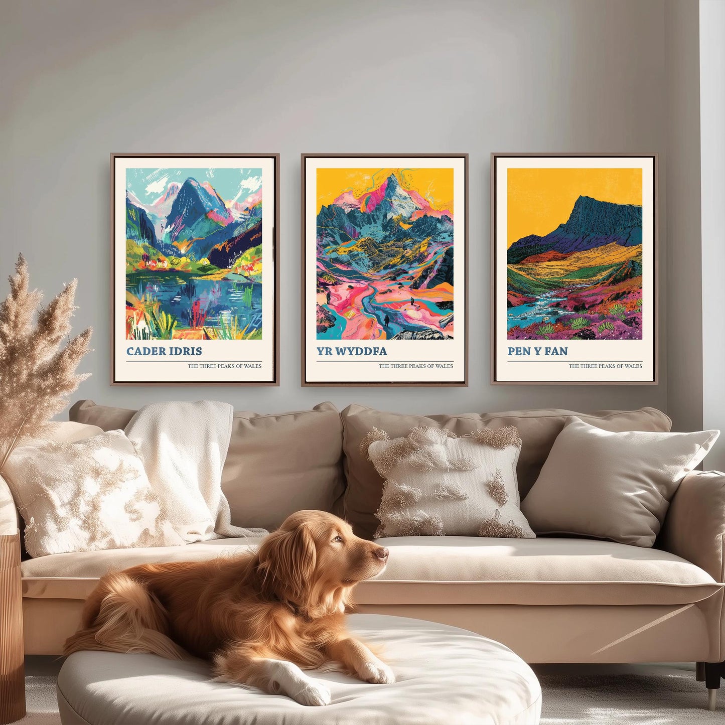 Set of Three Art Prints - The Three Peaks of Wales - Cader Idris, Yr Wyddfa, Pen y Fan
