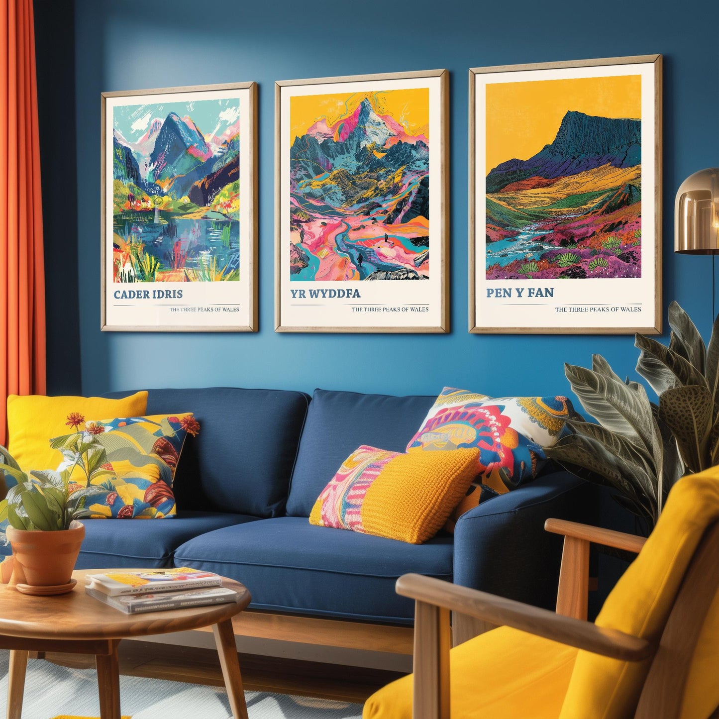 Set of Three Art Prints - The Three Peaks of Wales - Cader Idris, Yr Wyddfa, Pen y Fan