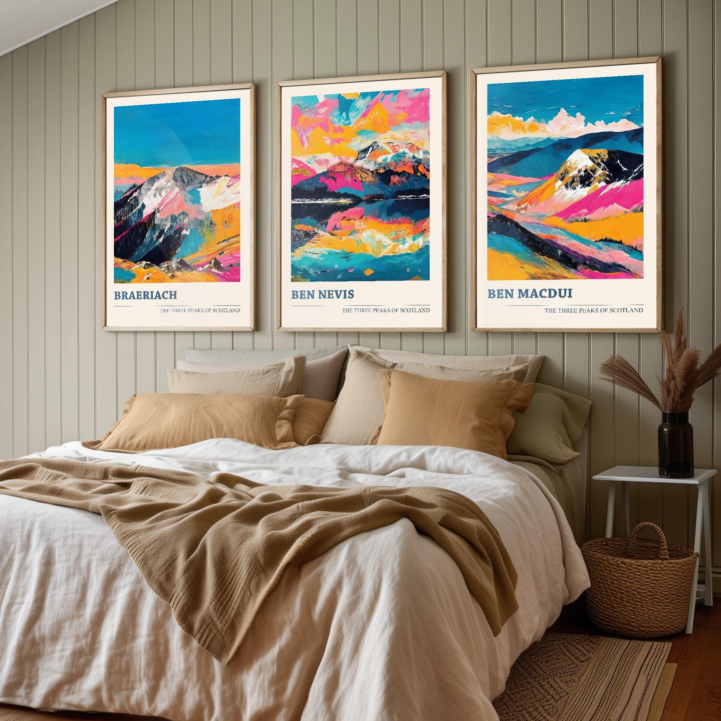Set of Three Prints - Braeriach, Ben Nevis, Ben Macdui - The Mountains of Scotland