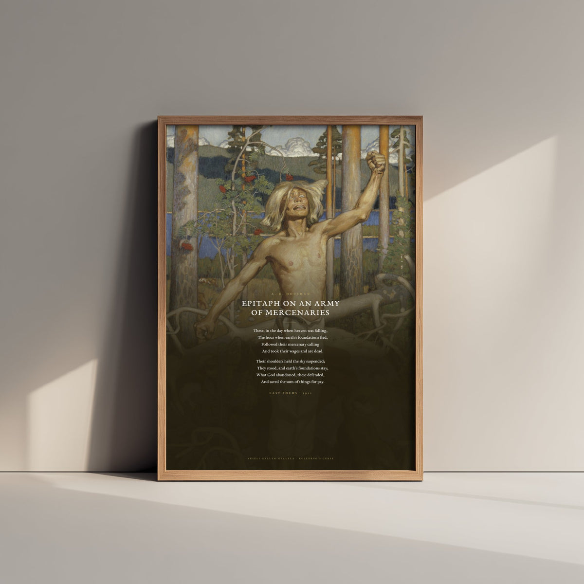 Epitaph on an Army of Mercenaries by A E Housman Art Print - Full Poem Poster - War Poetry over Classic Painting - Last Poems