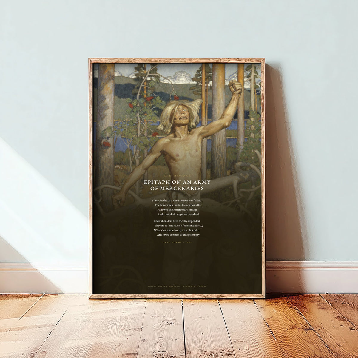 Epitaph on an Army of Mercenaries by A E Housman Art Print - Full Poem Poster - War Poetry over Classic Painting - Last Poems