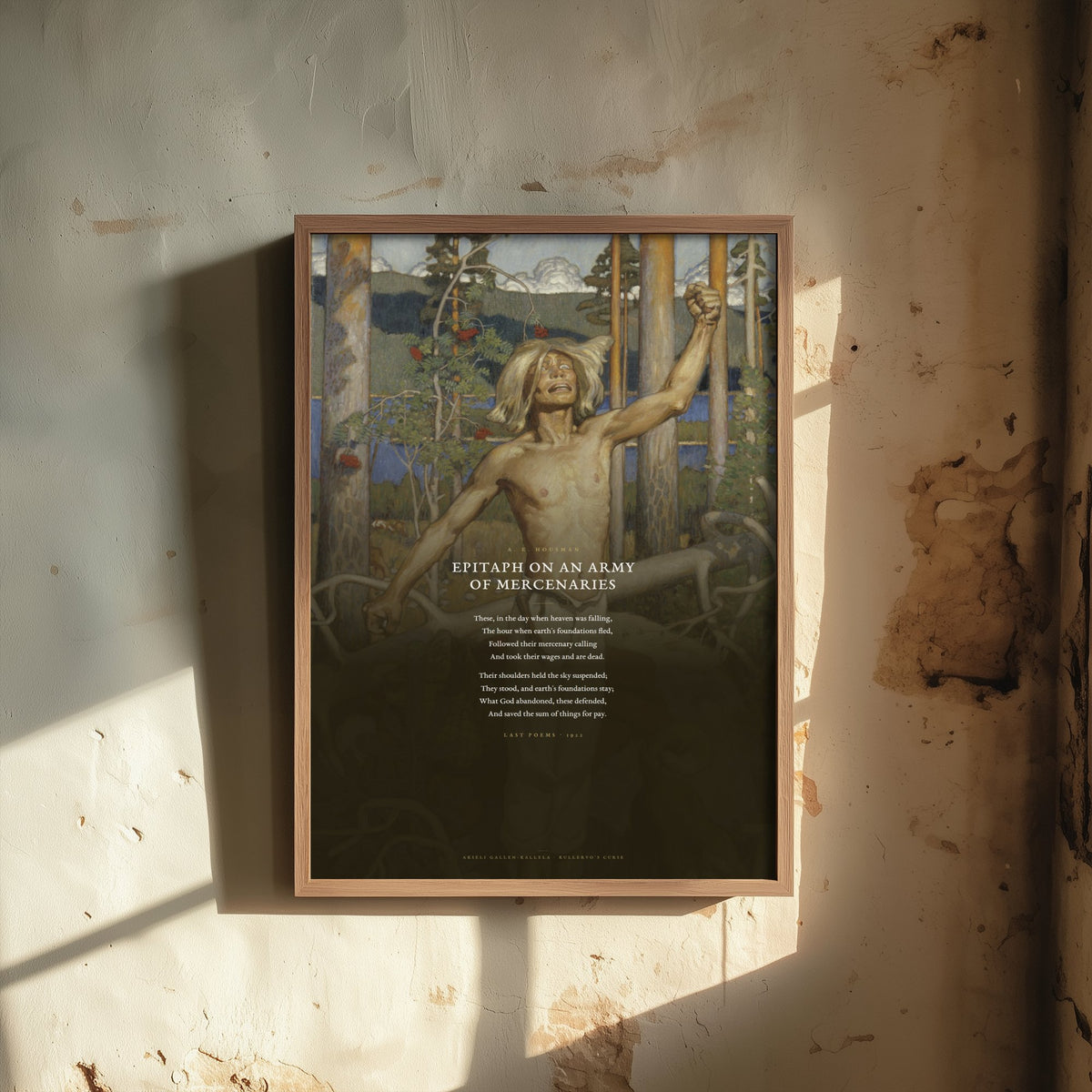 Epitaph on an Army of Mercenaries by A E Housman Art Print - Full Poem Poster - War Poetry over Classic Painting - Last Poems