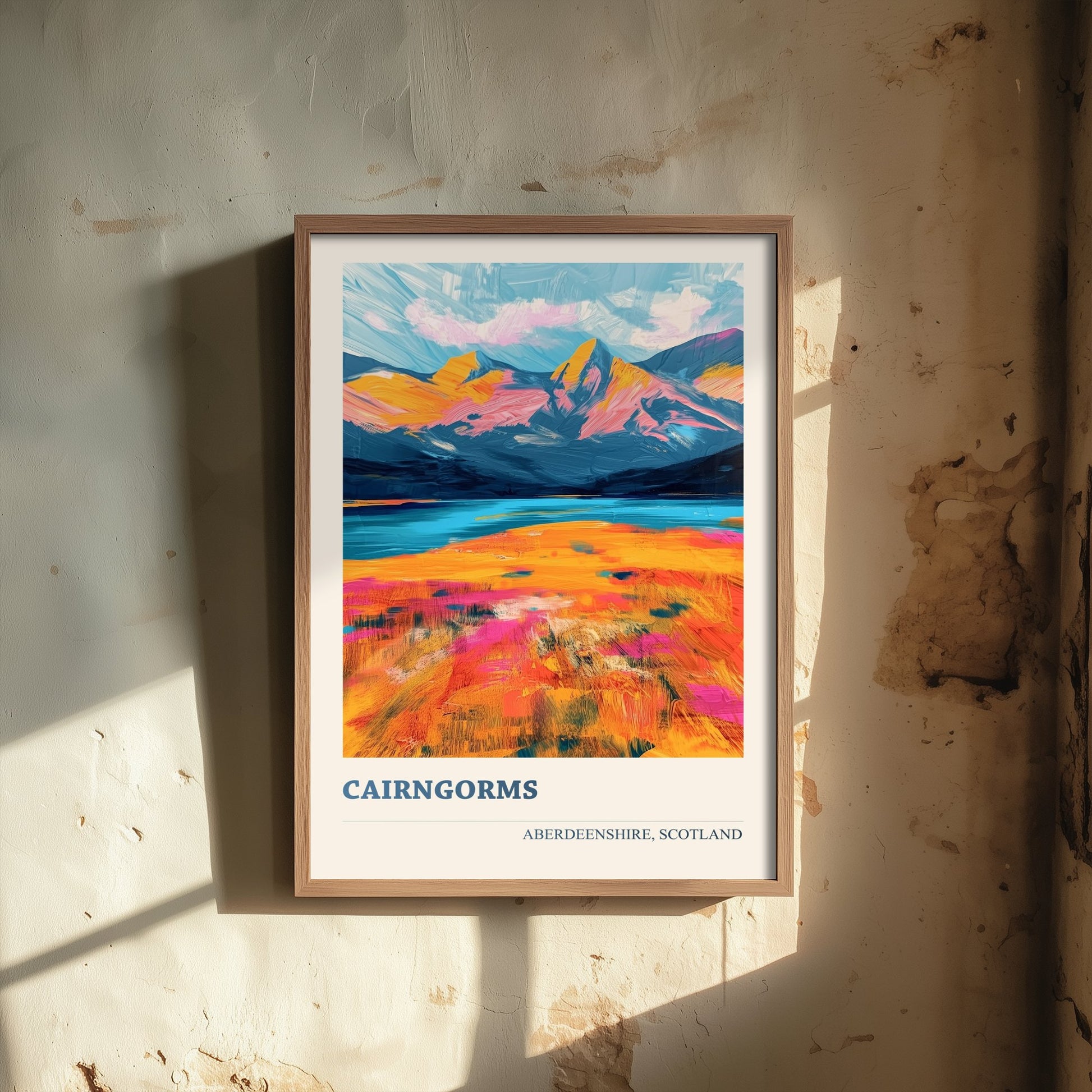 Cairngorms Travel Poster - Aberdeenshire Scotland Art Print - Vibrant Mountains Illustration 2/3