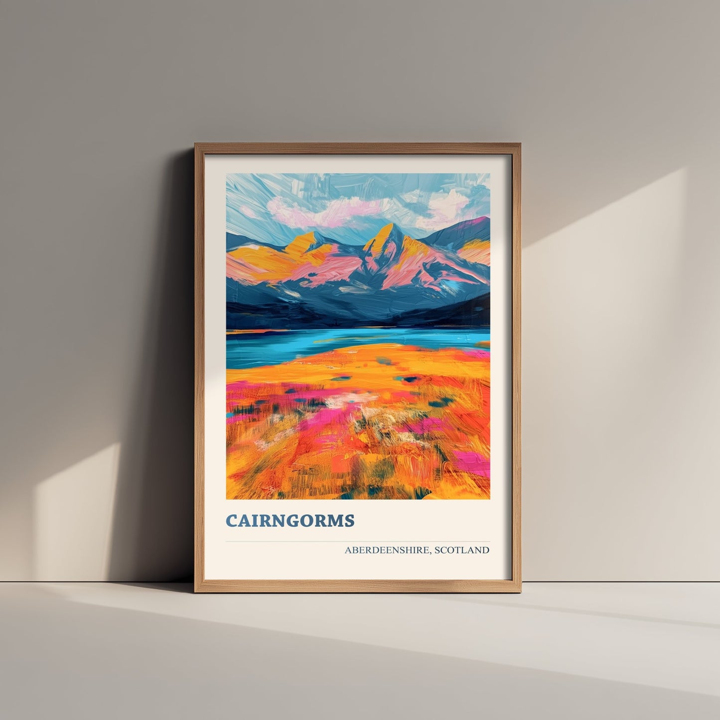 Cairngorms Travel Poster - Aberdeenshire Scotland Art Print - Vibrant Mountains Illustration 2/3