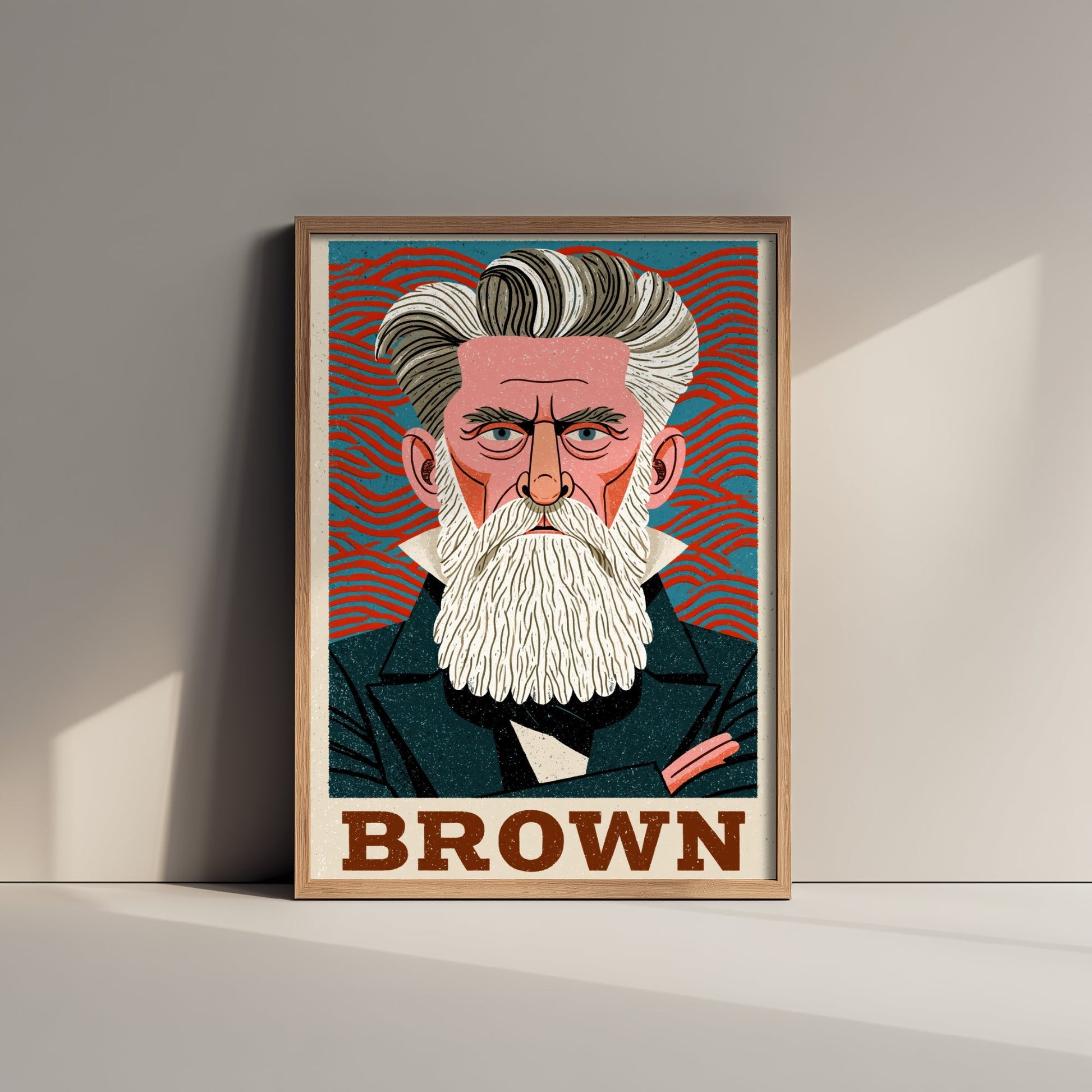 John Brown Art Print - Abolitionist Portrait Poster - Bold Woodcut Illustration - American History Hero 1/3