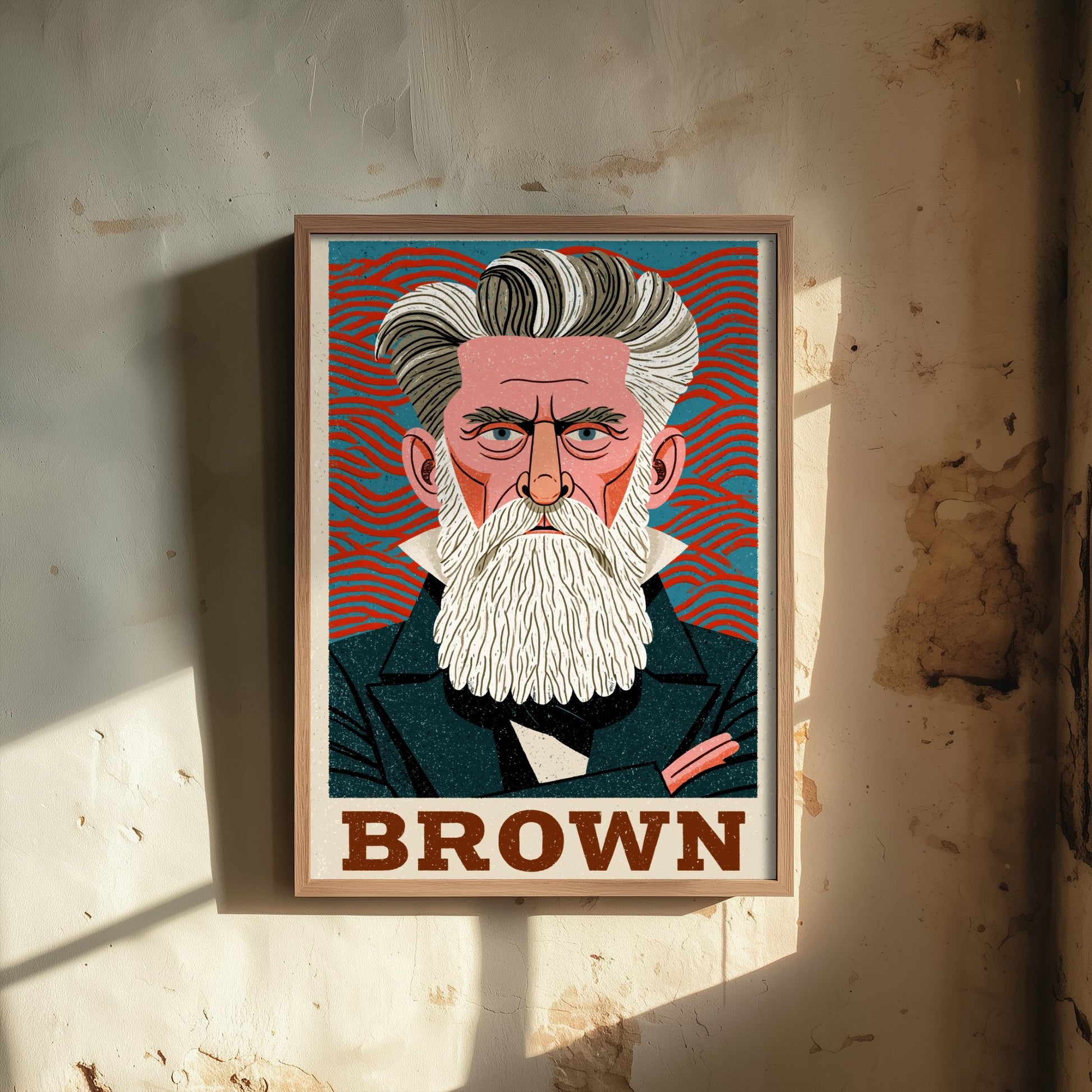 John Brown Art Print - Abolitionist Portrait Poster - Bold Woodcut Illustration - American History Hero 1/3
