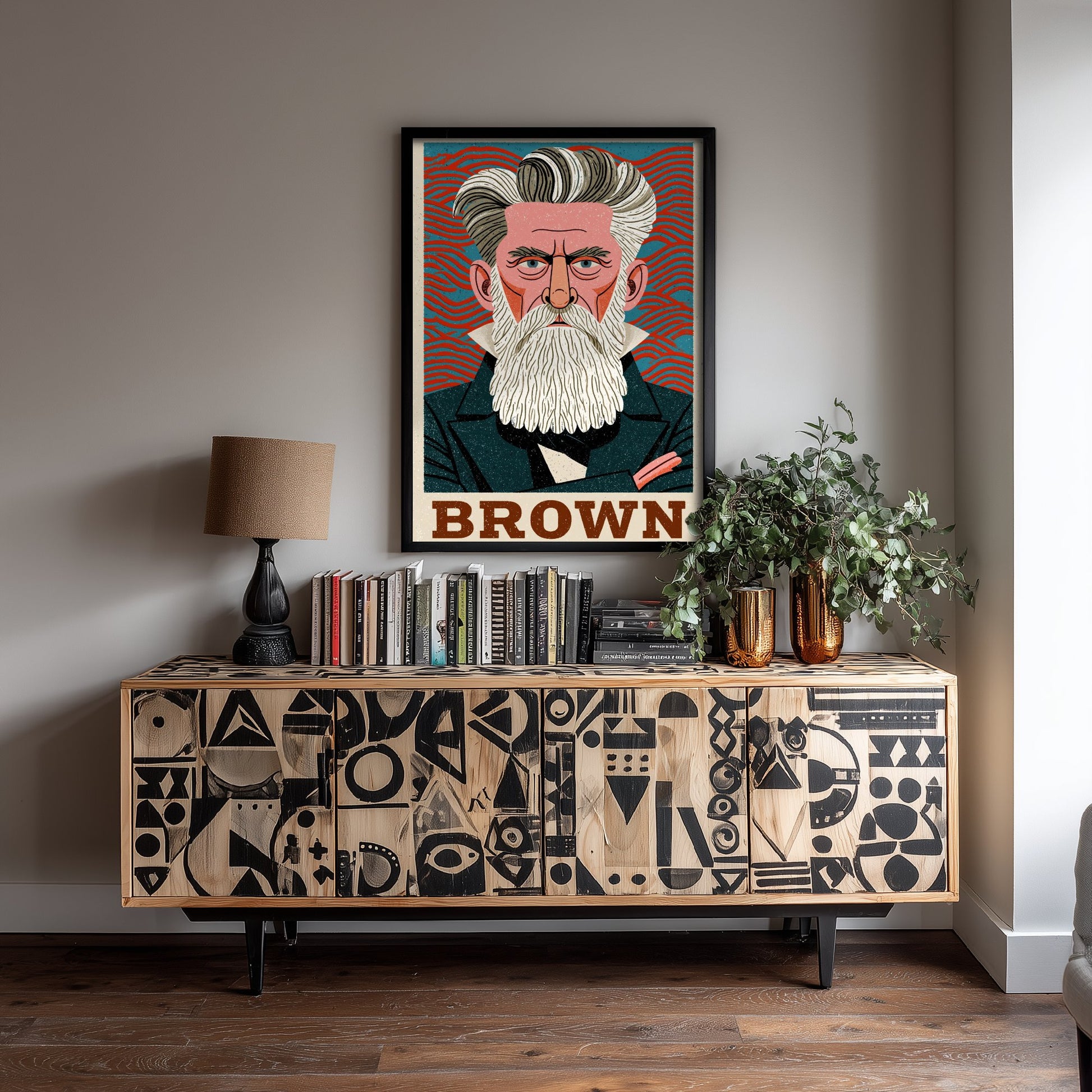 John Brown Art Print - Abolitionist Portrait Poster - Bold Woodcut Illustration - American History Hero 1/3
