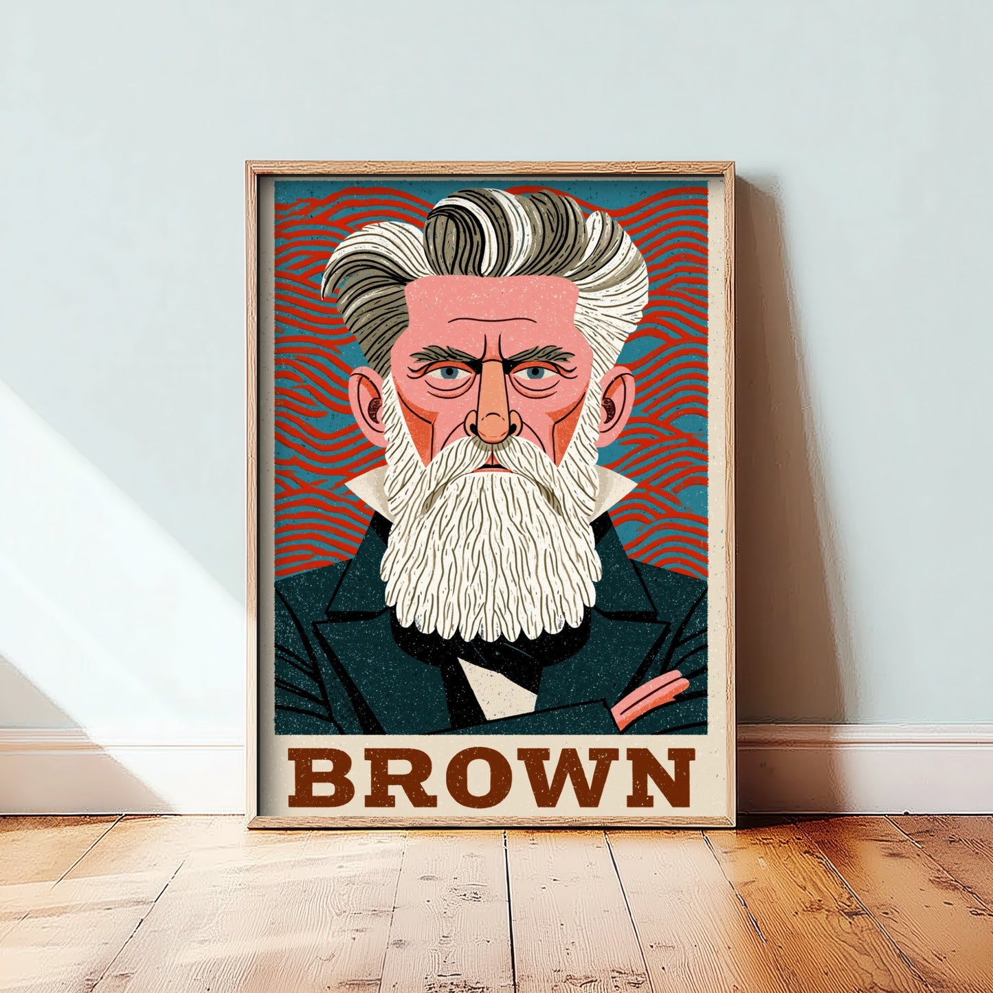 John Brown Art Print - Abolitionist Portrait Poster - Bold Woodcut Illustration - American History Hero 1/3