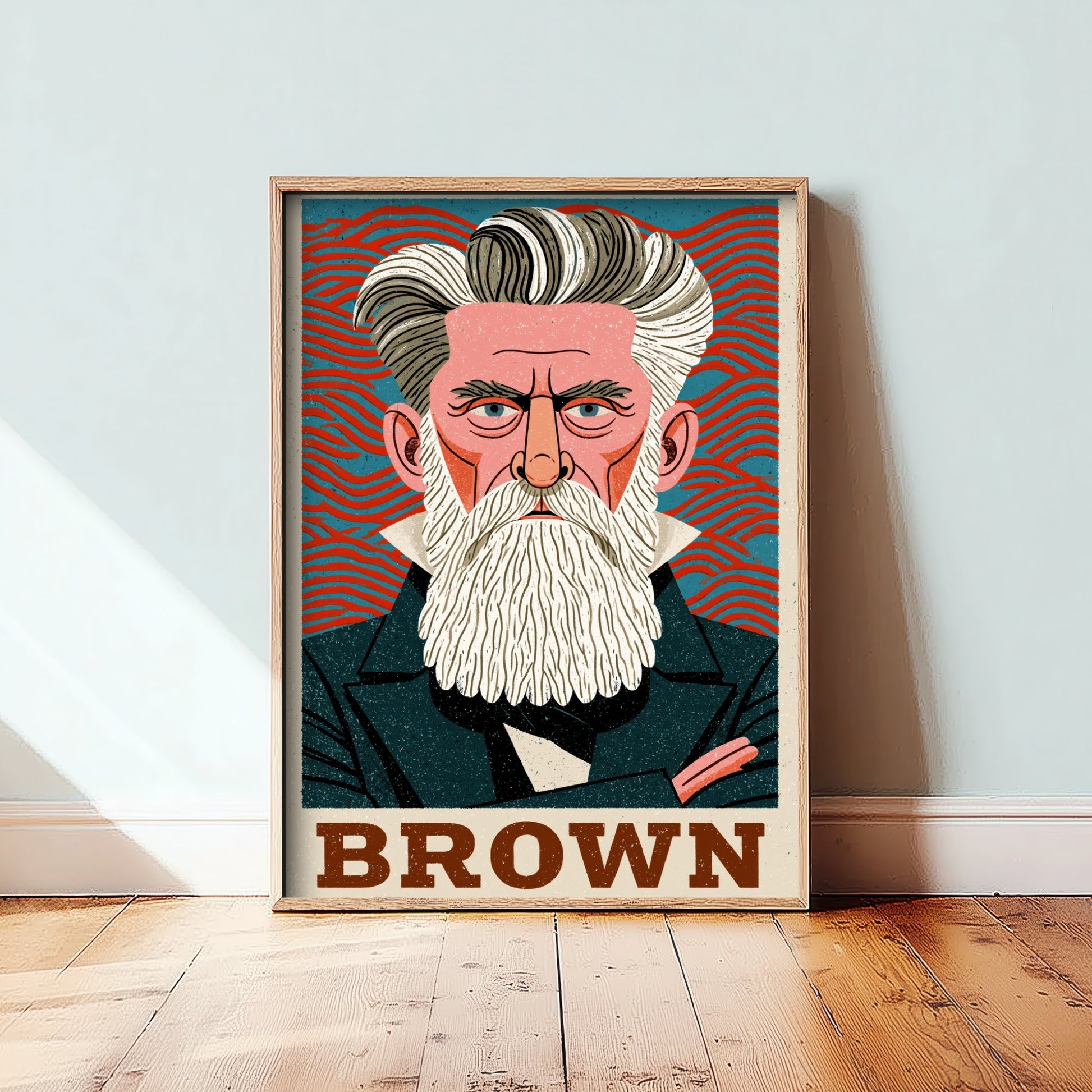 John Brown Art Print - Abolitionist Portrait Poster - Bold Woodcut Illustration - American History Hero 1/3