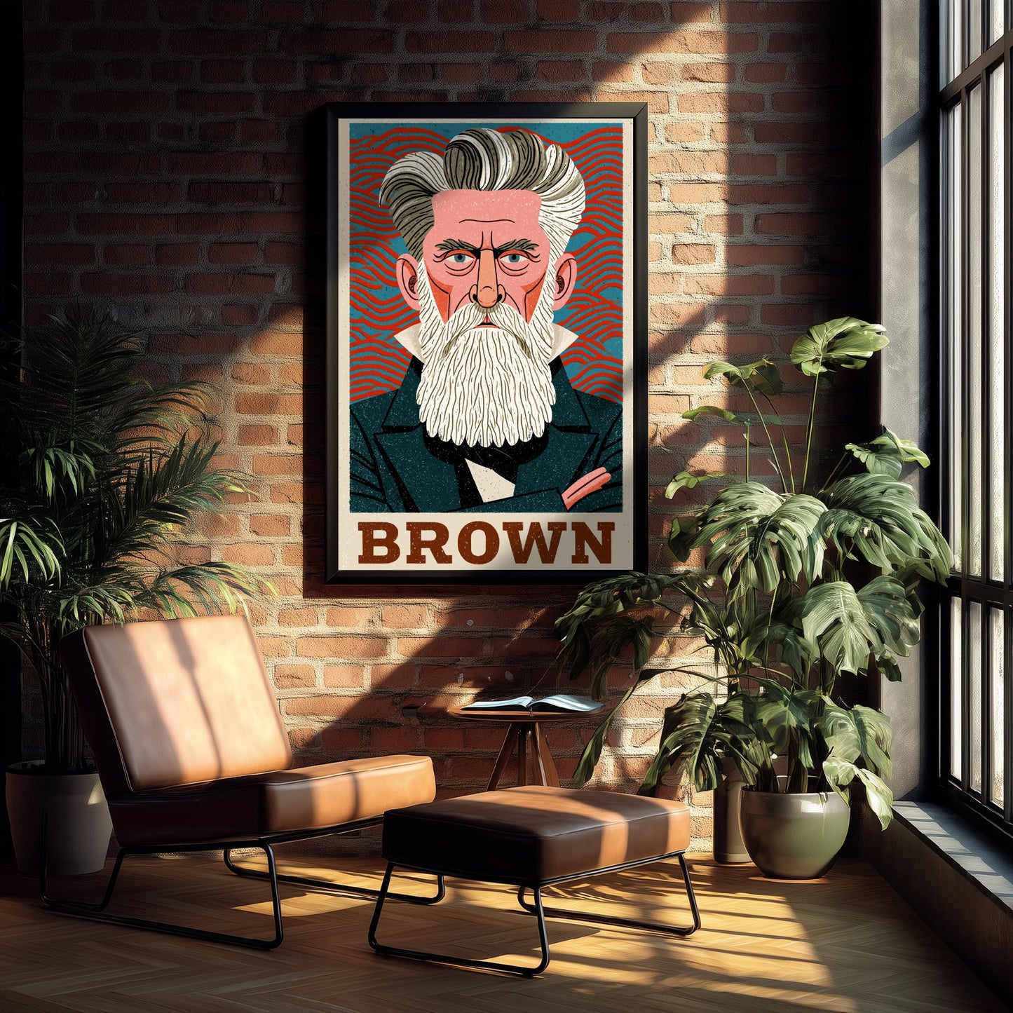 John Brown Art Print - Abolitionist Portrait Poster - Bold Woodcut Illustration - American History Hero 1/3