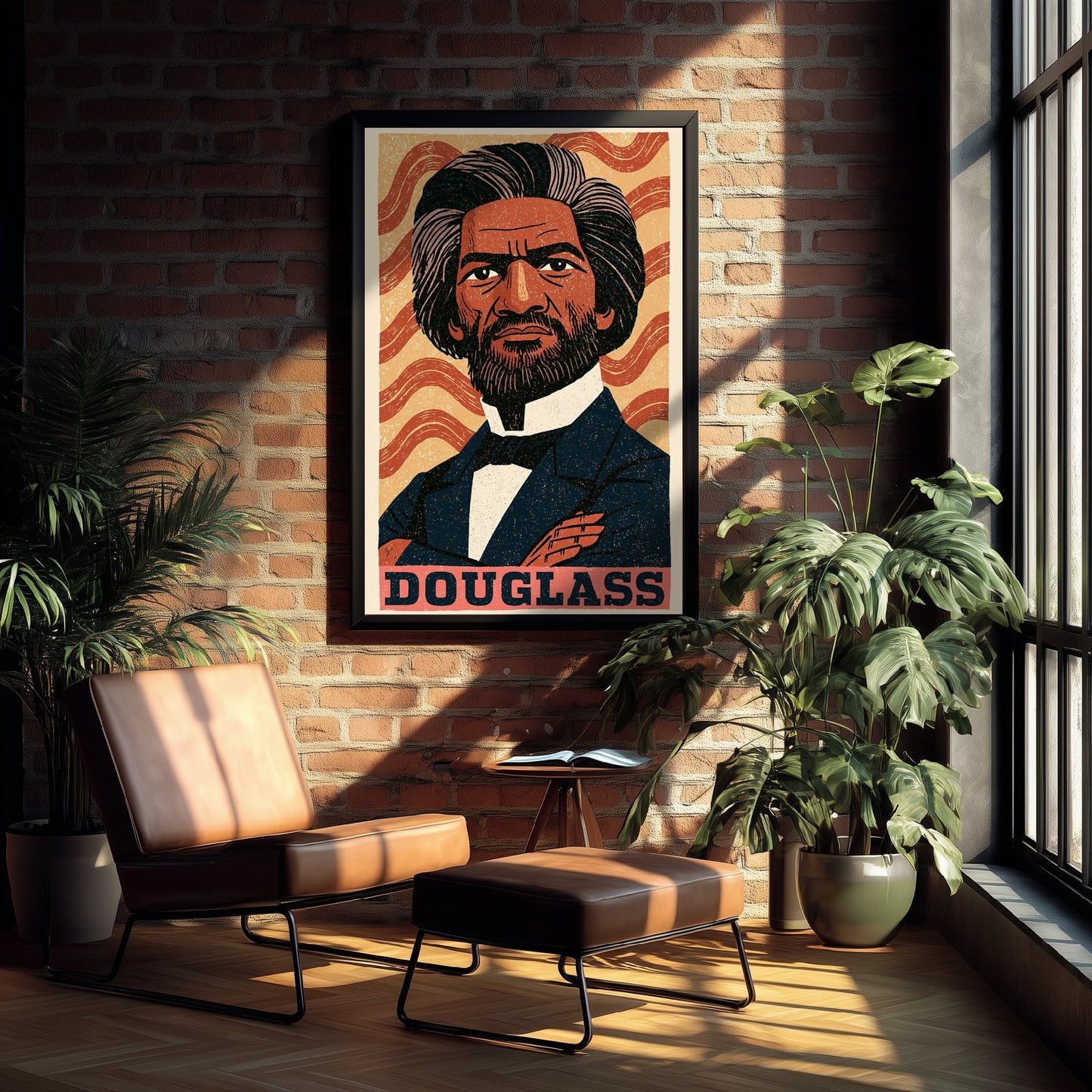 Frederick Douglass Art Print - Abolitionist Portrait Poster - Bold Woodcut Illustration - Black History Icon 2/3