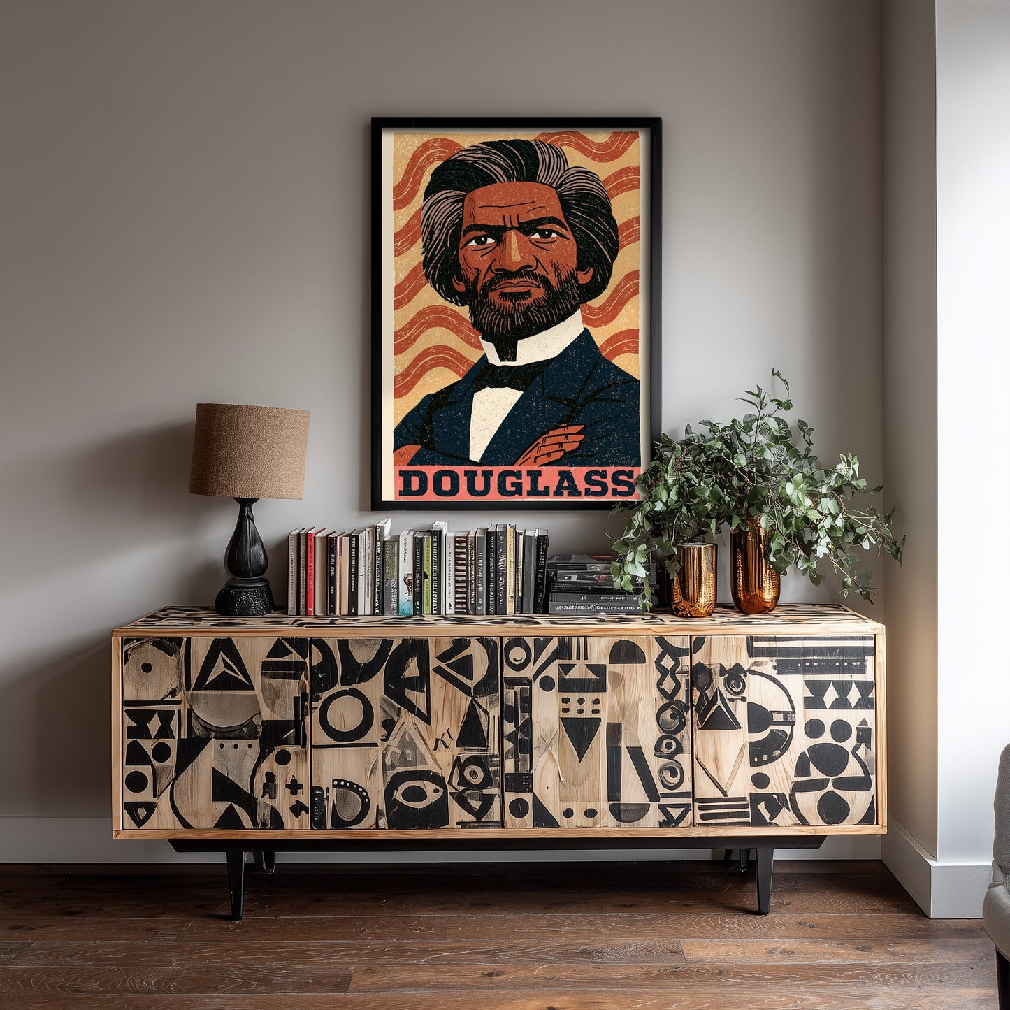 Frederick Douglass Art Print - Abolitionist Portrait Poster - Bold Woodcut Illustration - Black History Icon 2/3