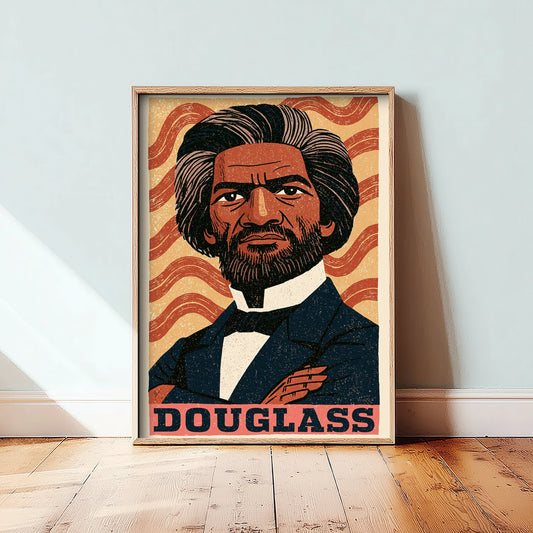 Frederick Douglass Art Print - Abolitionist Portrait Poster - Bold Woodcut Illustration - Black History Icon 2/3