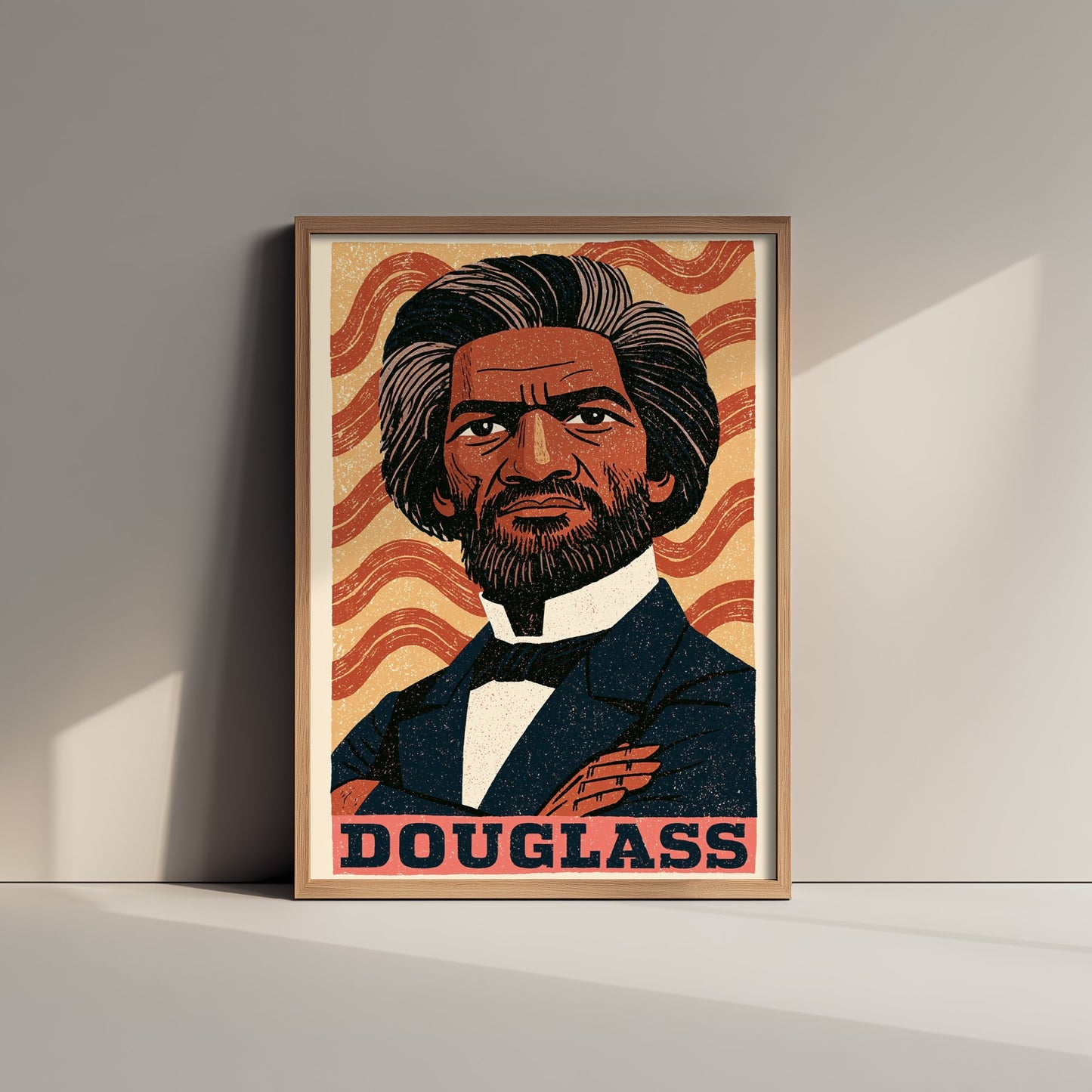Frederick Douglass Art Print - Abolitionist Portrait Poster - Bold Woodcut Illustration - Black History Icon 2/3