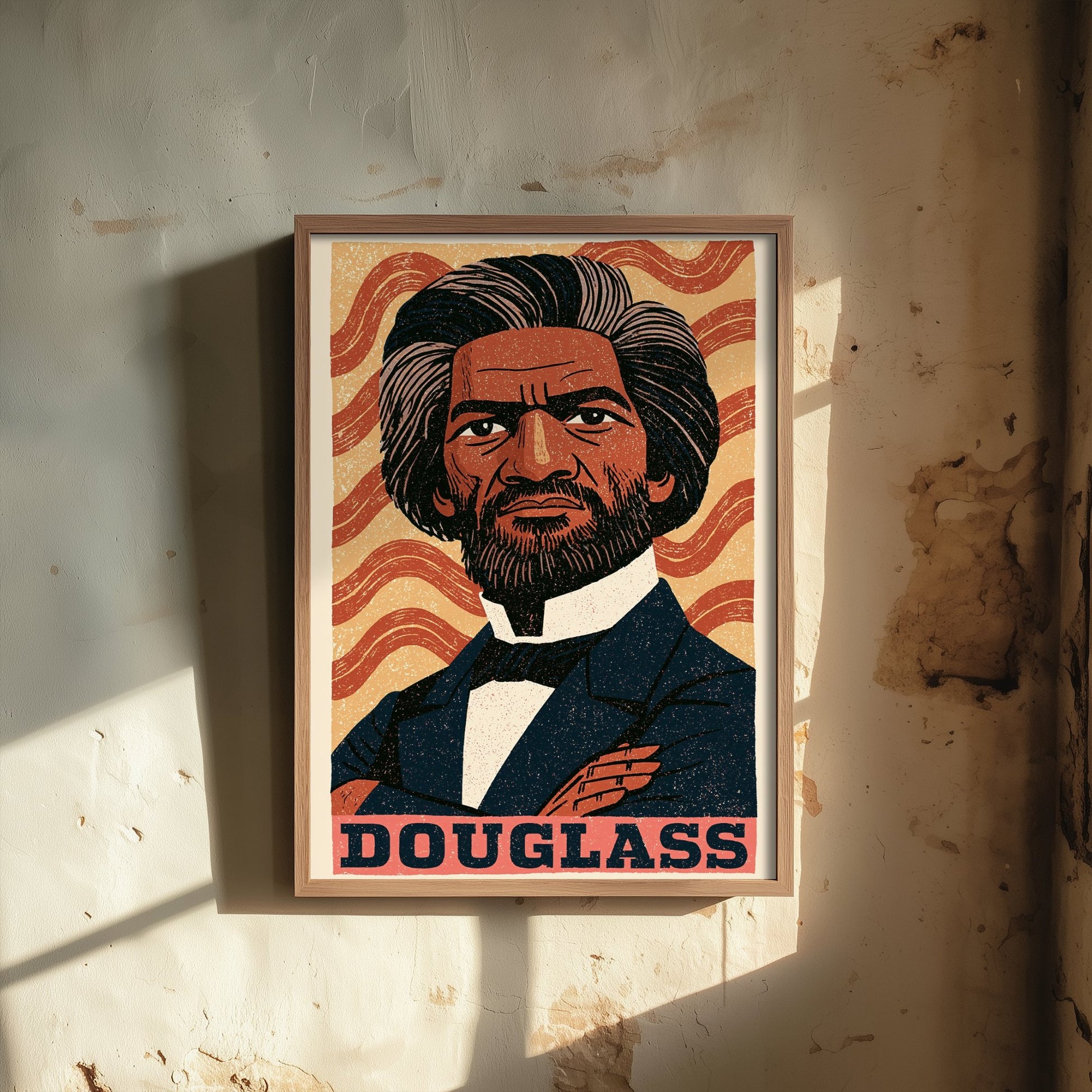 Frederick Douglass Art Print - Abolitionist Portrait Poster - Bold Woodcut Illustration - Black History Icon 2/3