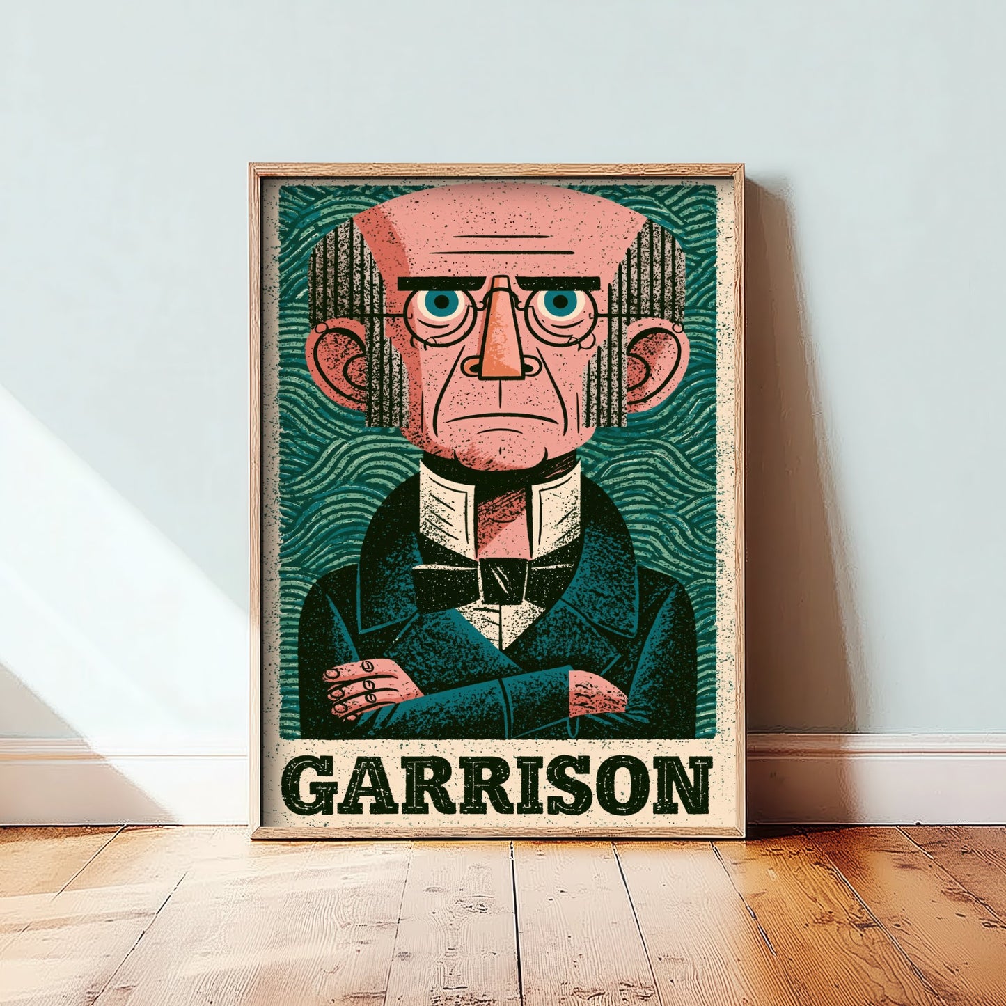 William Lloyd Garrison Art Print - Abolitionist Portrait Poster - Bold Woodcut Illustration - History Icon 3/3