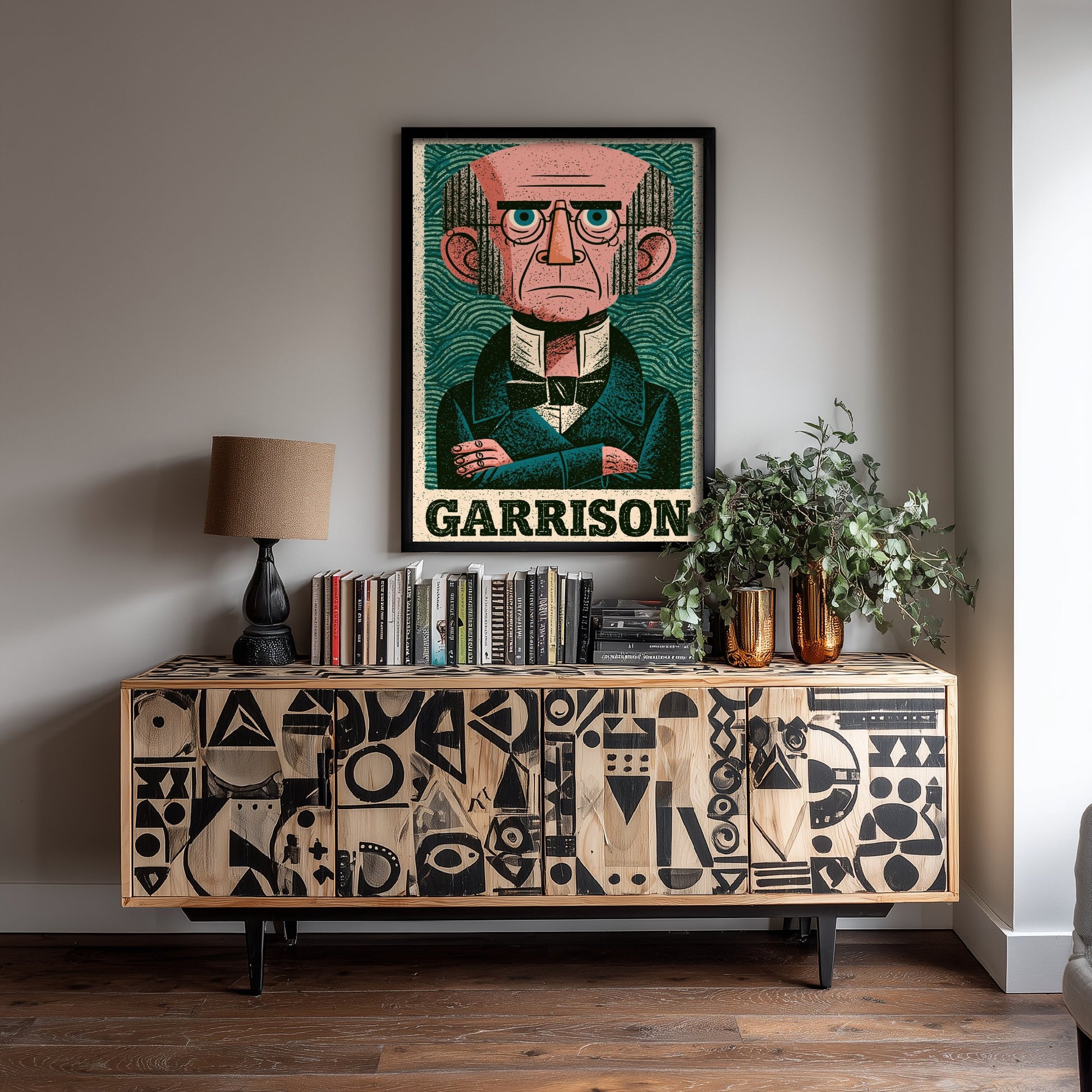 William Lloyd Garrison Art Print - Abolitionist Portrait Poster - Bold Woodcut Illustration - History Icon 3/3