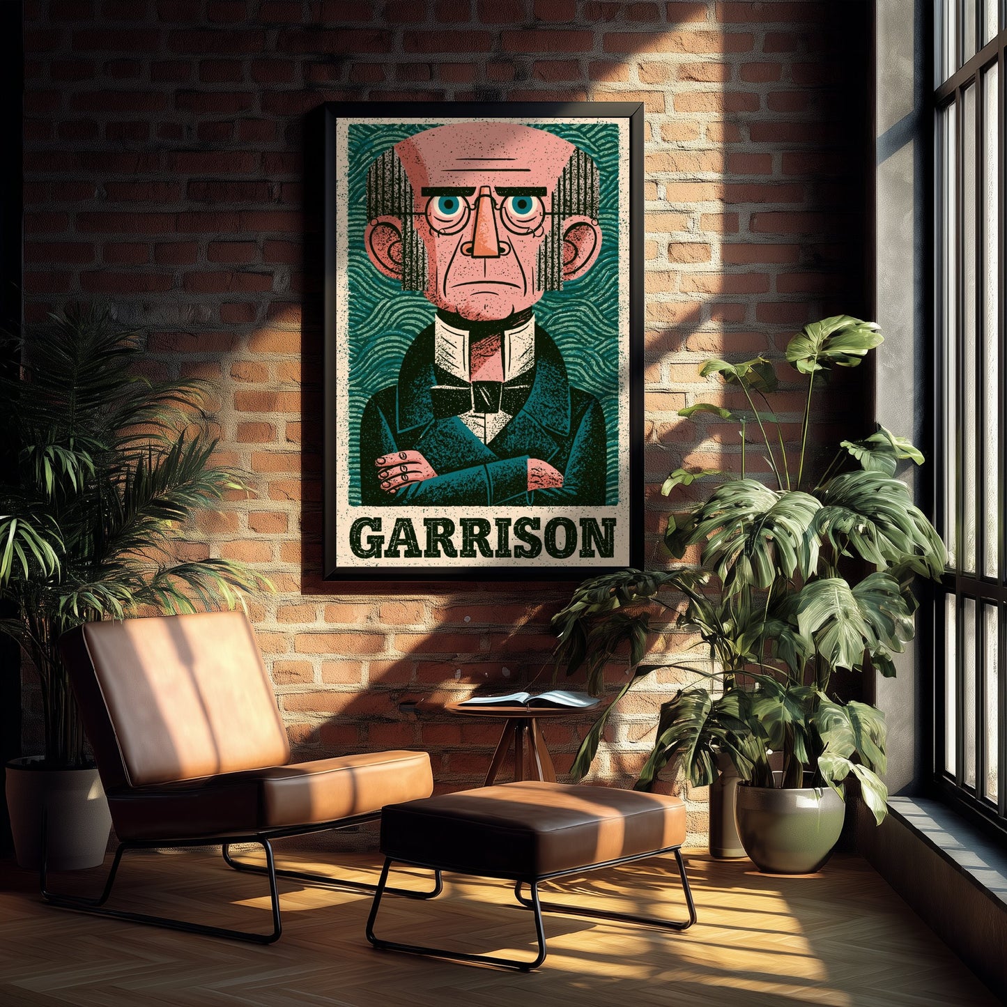 William Lloyd Garrison Art Print - Abolitionist Portrait Poster - Bold Woodcut Illustration - History Icon 3/3