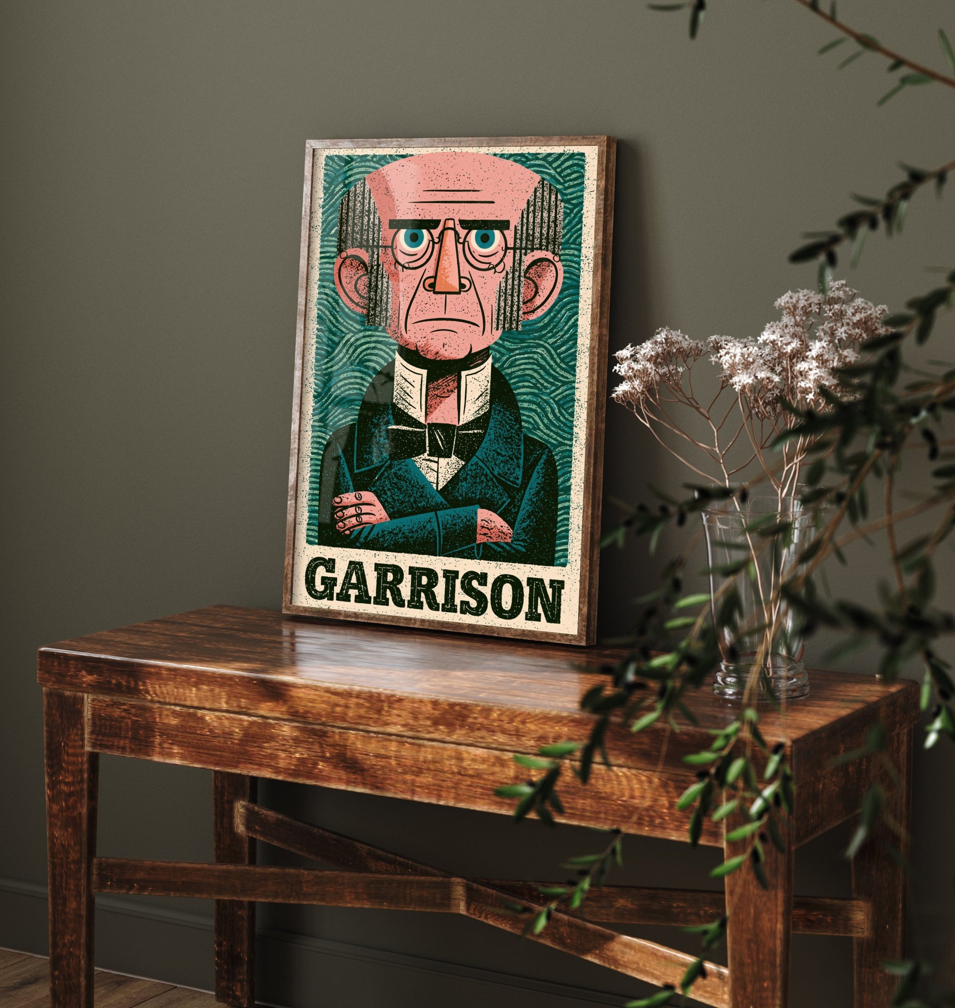 William Lloyd Garrison Art Print - Abolitionist Portrait Poster - Bold Woodcut Illustration - History Icon 3/3