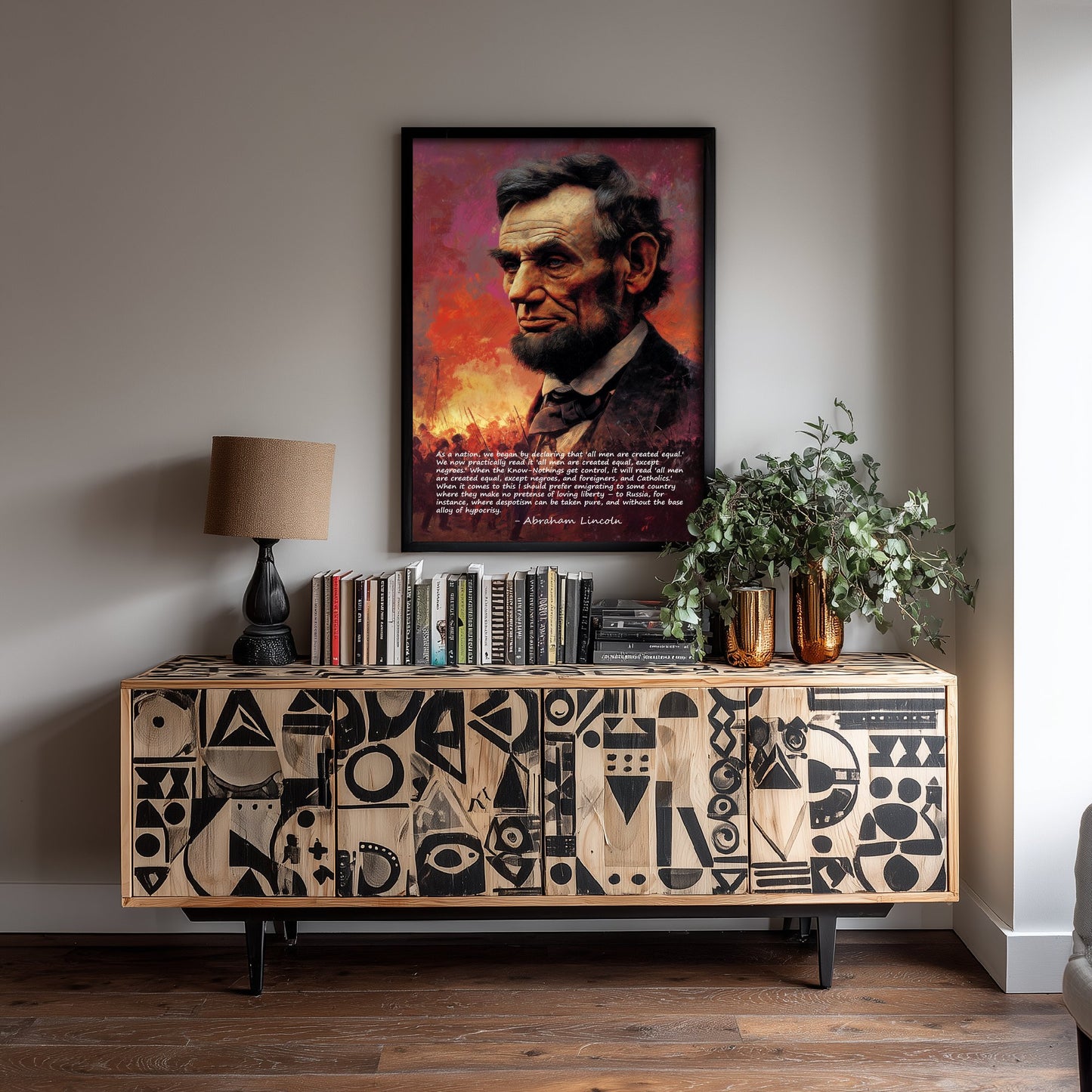 Abraham Lincoln Quote Art Print - Base Alloy of Hypocrisy - Portrait Poster Illustration - Equality Liberty Wall Art