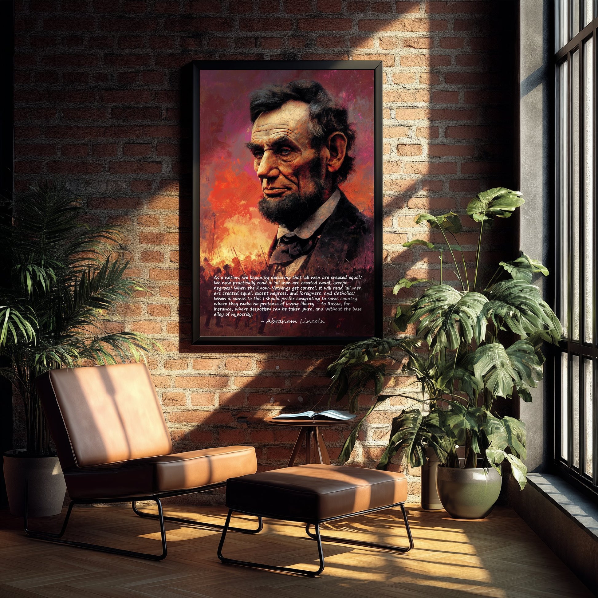 Abraham Lincoln Quote Art Print - Base Alloy of Hypocrisy - Portrait Poster Illustration - Equality Liberty Wall Art