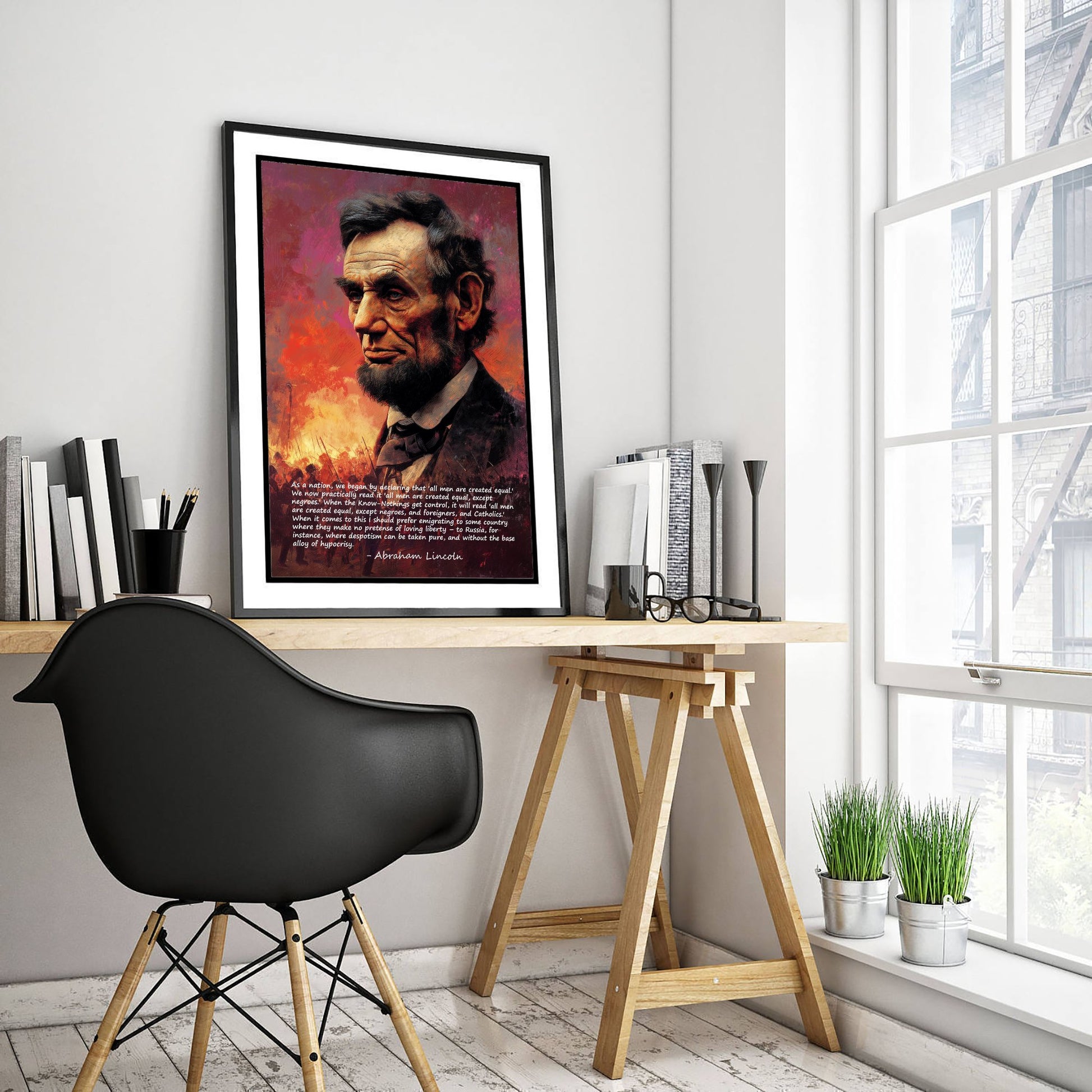 Abraham Lincoln Quote Art Print - Base Alloy of Hypocrisy - Portrait Poster Illustration - Equality Liberty Wall Art