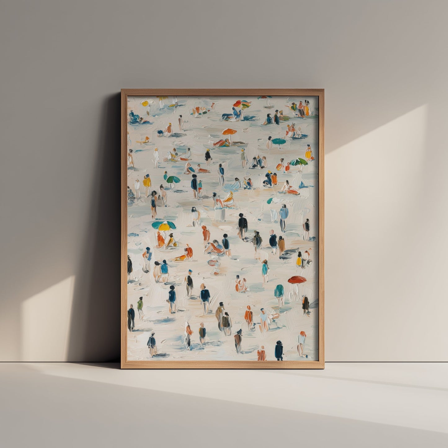 Aberystwyth South Beach Travel Poster - Aerial Beach Art Print - Impasto Beach Painting - Ceredigion Panel 3/3