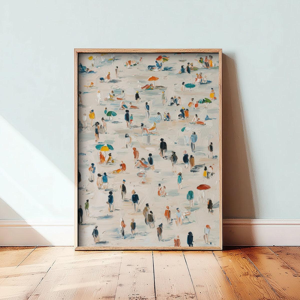 Aberystwyth South Beach Travel Poster - Aerial Beach Art Print - Impasto Beach Painting - Ceredigion Panel 3/3