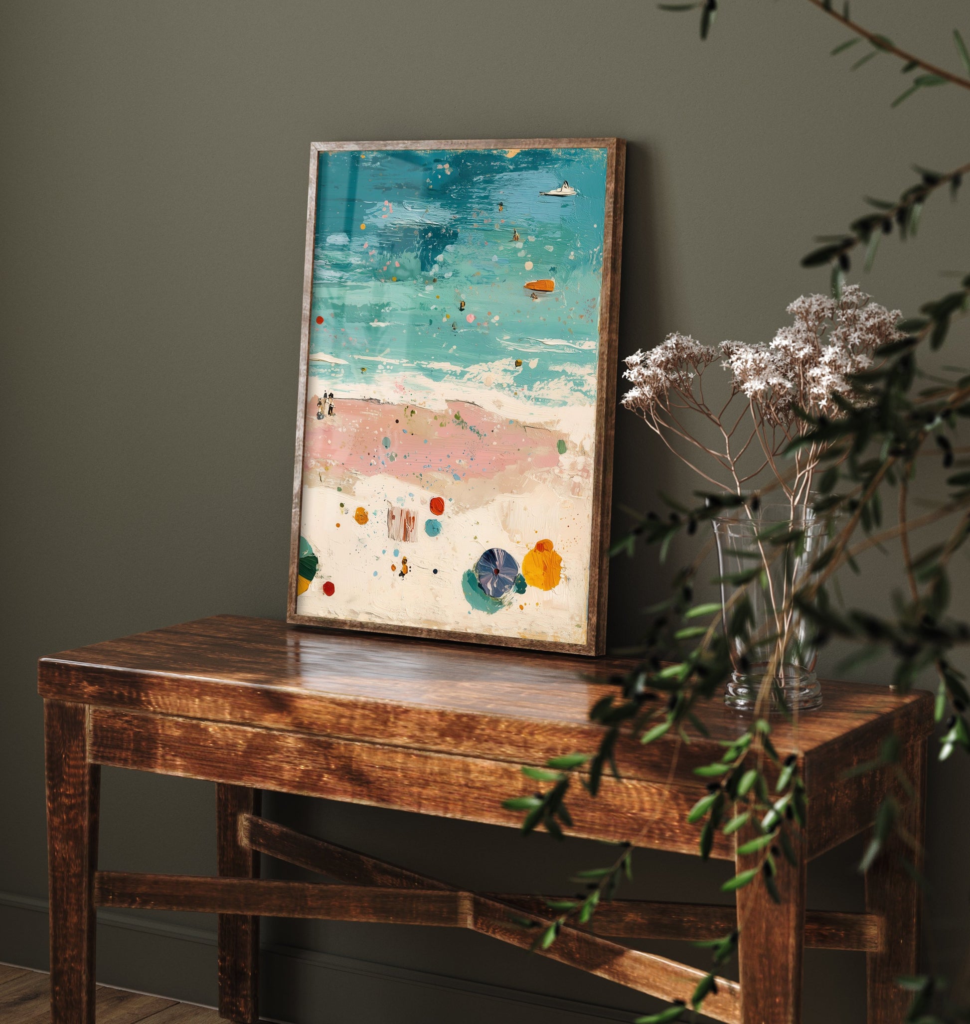 Blackpool Beach Travel Poster - Aerial Beach Art Print - Impasto Beach Painting - Lancashire Panel 3/3