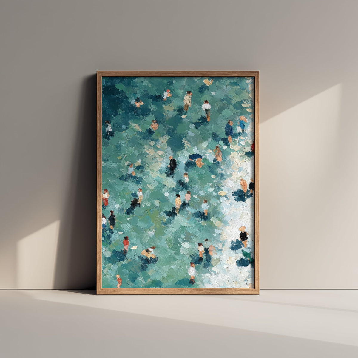 Camber Sands Travel Poster - Aerial Beach Art Print - Impasto Beach Painting - East Sussex Panel 2/3