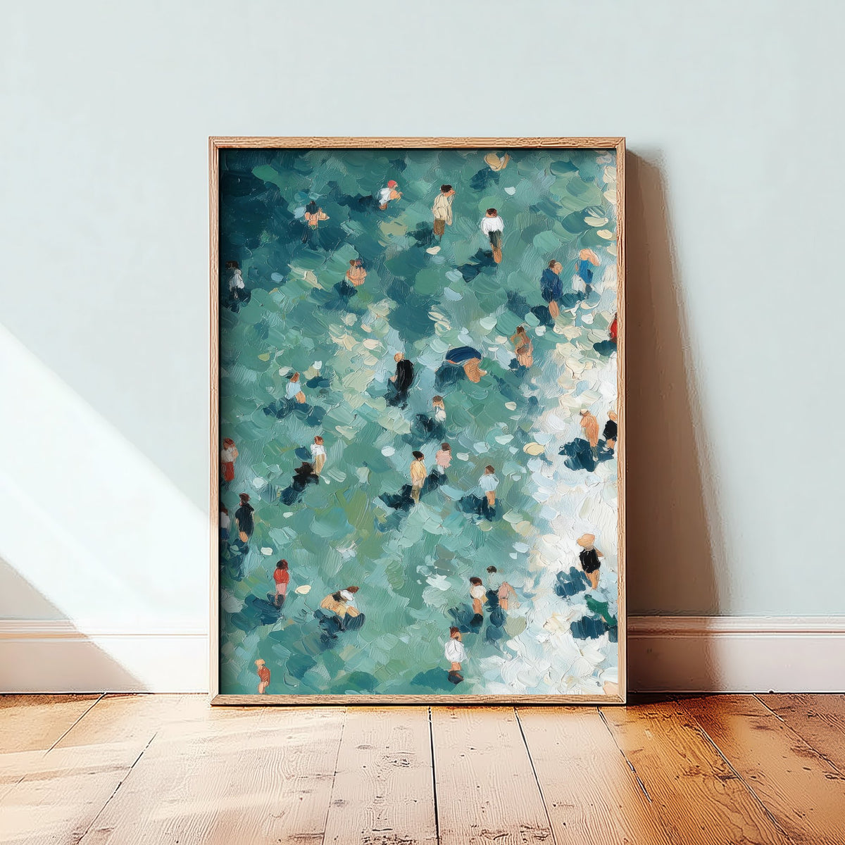 Camber Sands Travel Poster - Aerial Beach Art Print - Impasto Beach Painting - East Sussex Panel 2/3