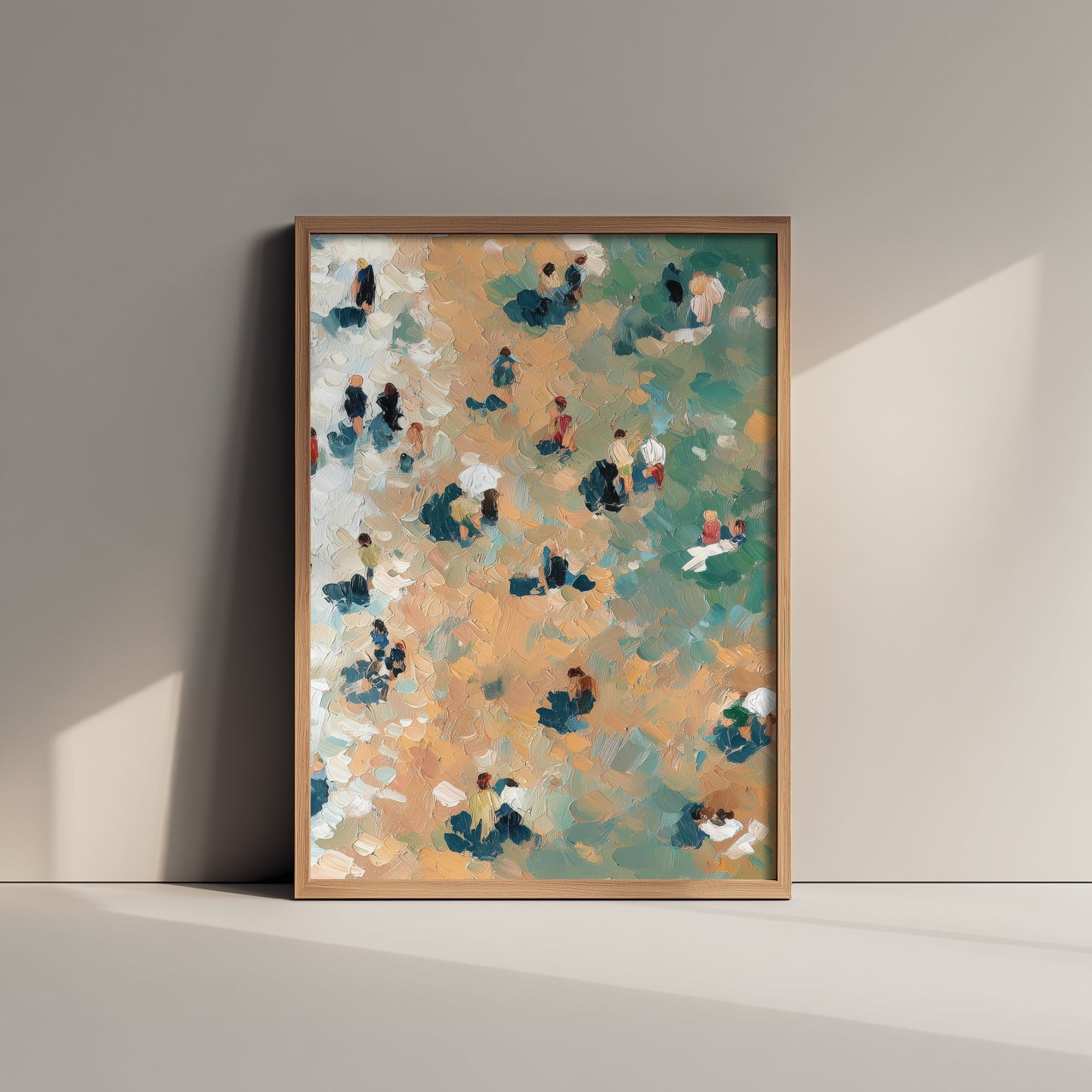 Camber Sands Travel Poster - Aerial Beach Art Print - Impasto Beach Painting - East Sussex Panel 3/3